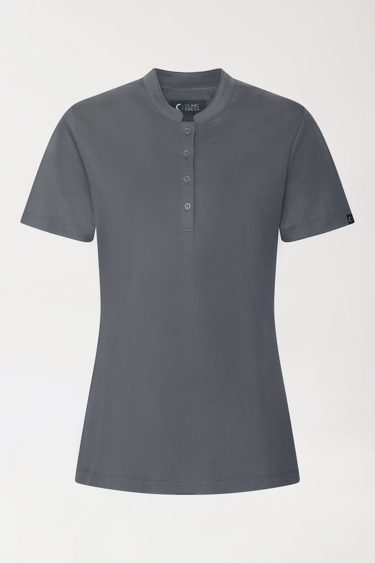 COMFY FLEX Stretch Shirt Damen - Stehkragen steingrau
