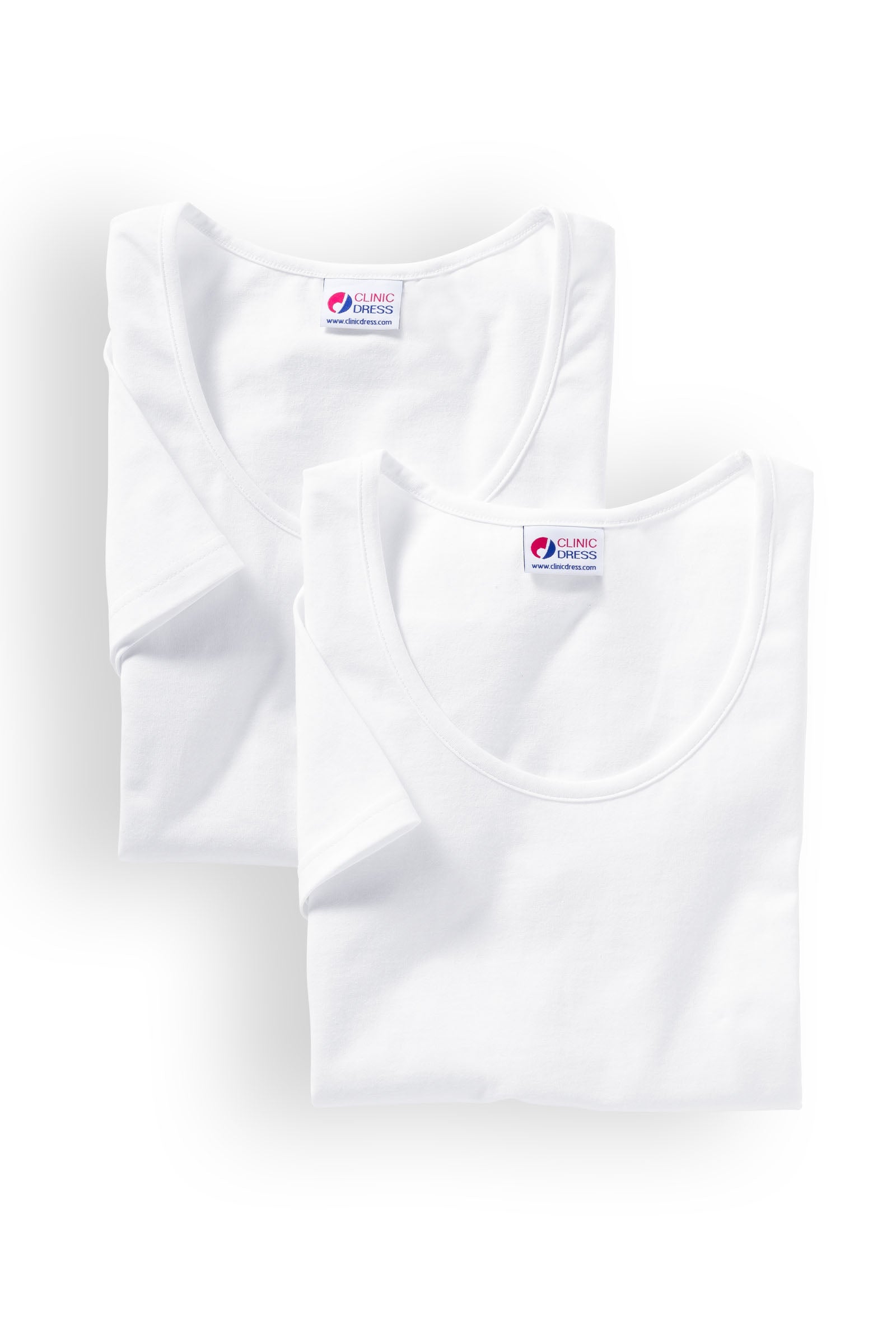 Baumwoll Shirts Damen Doppelpack - 1/2 Arm weiss