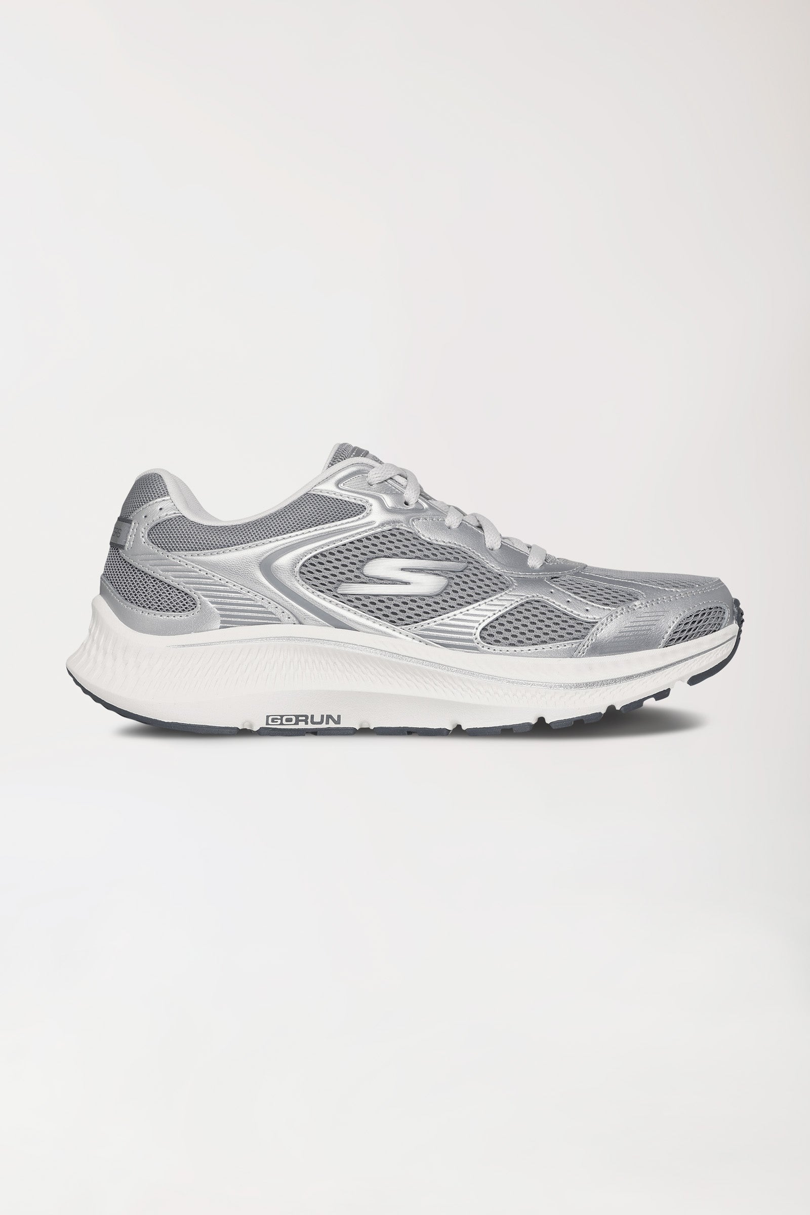 Damen Sneaker-SKECHERS-silber/weiß, Vorderansicht