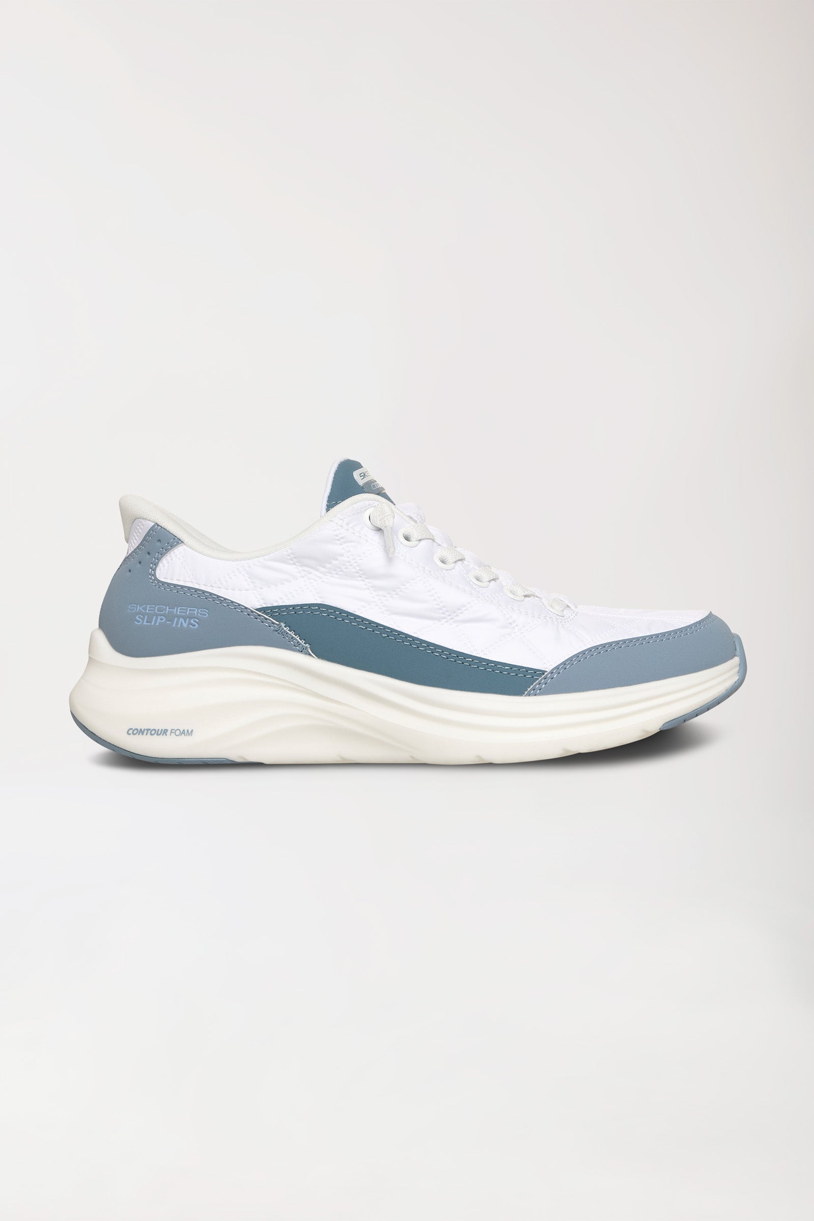 Damen Sneaker-SKECHERS Slip-ins-weiß/hellblau, Vorderansicht