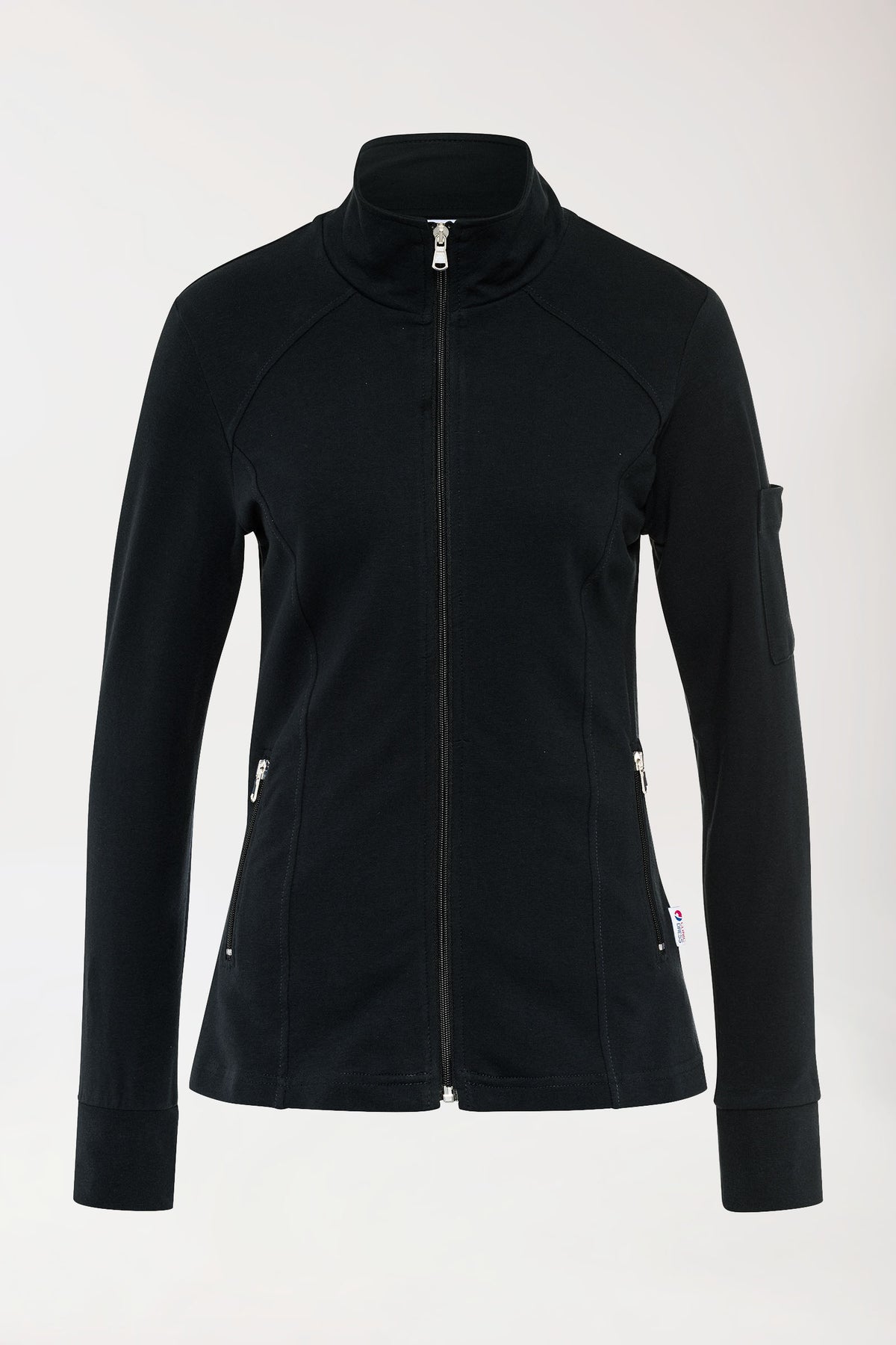 Sweatjacke Damen - Stehkragen schwarz