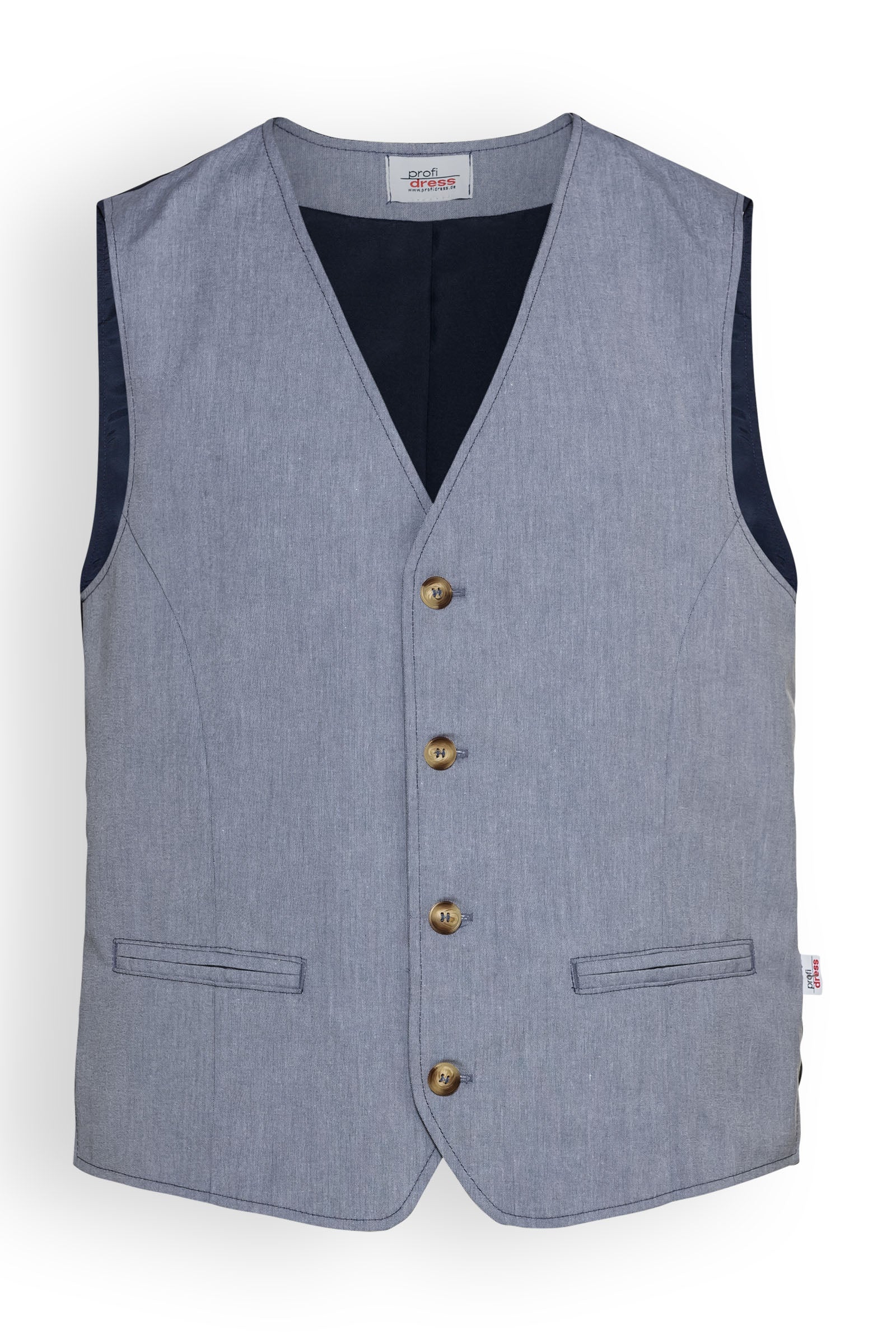 Weste für Herren Blau Melange Navy, Vorderansicht