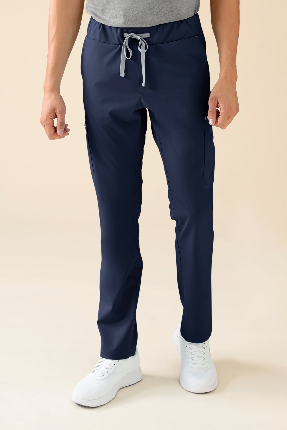 KAERE Hose Herren - gerader Saum mit Beintaschen navy