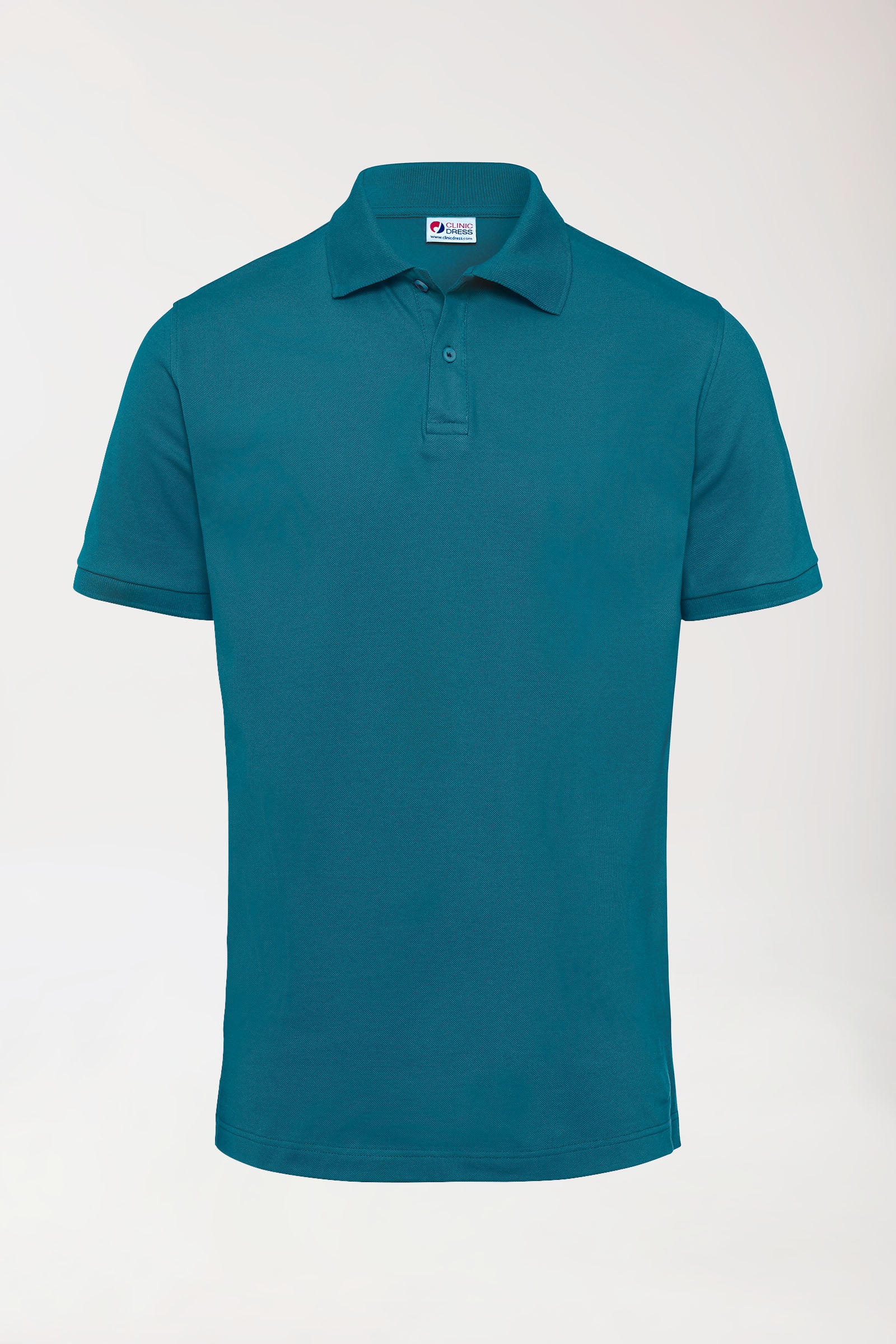 Stretch Shirt Herren - Polokragen petrol, Vorderansicht