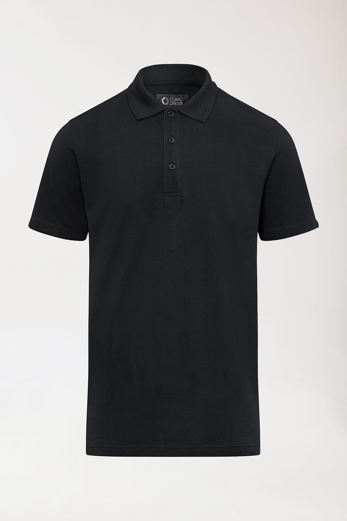 COMFY FLEX Stretch Shirt Herren - Polokragen schwarz, Vorderansicht