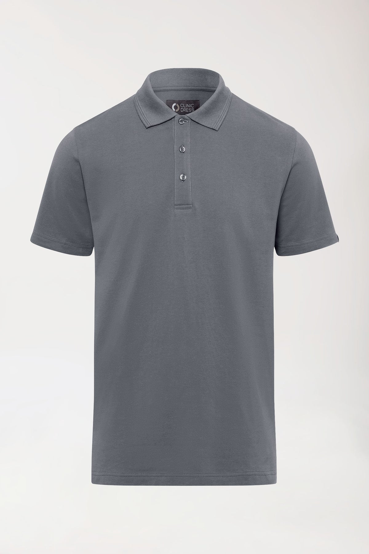 COMFY FLEX Stretch Shirt Herren - Polokragen steingrau, Vorderansicht