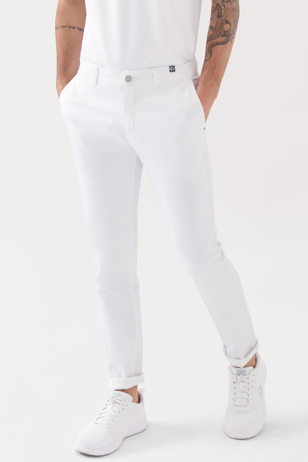 COMFY FLEX Hose Herren - Chino Style weiß, Vorderansicht