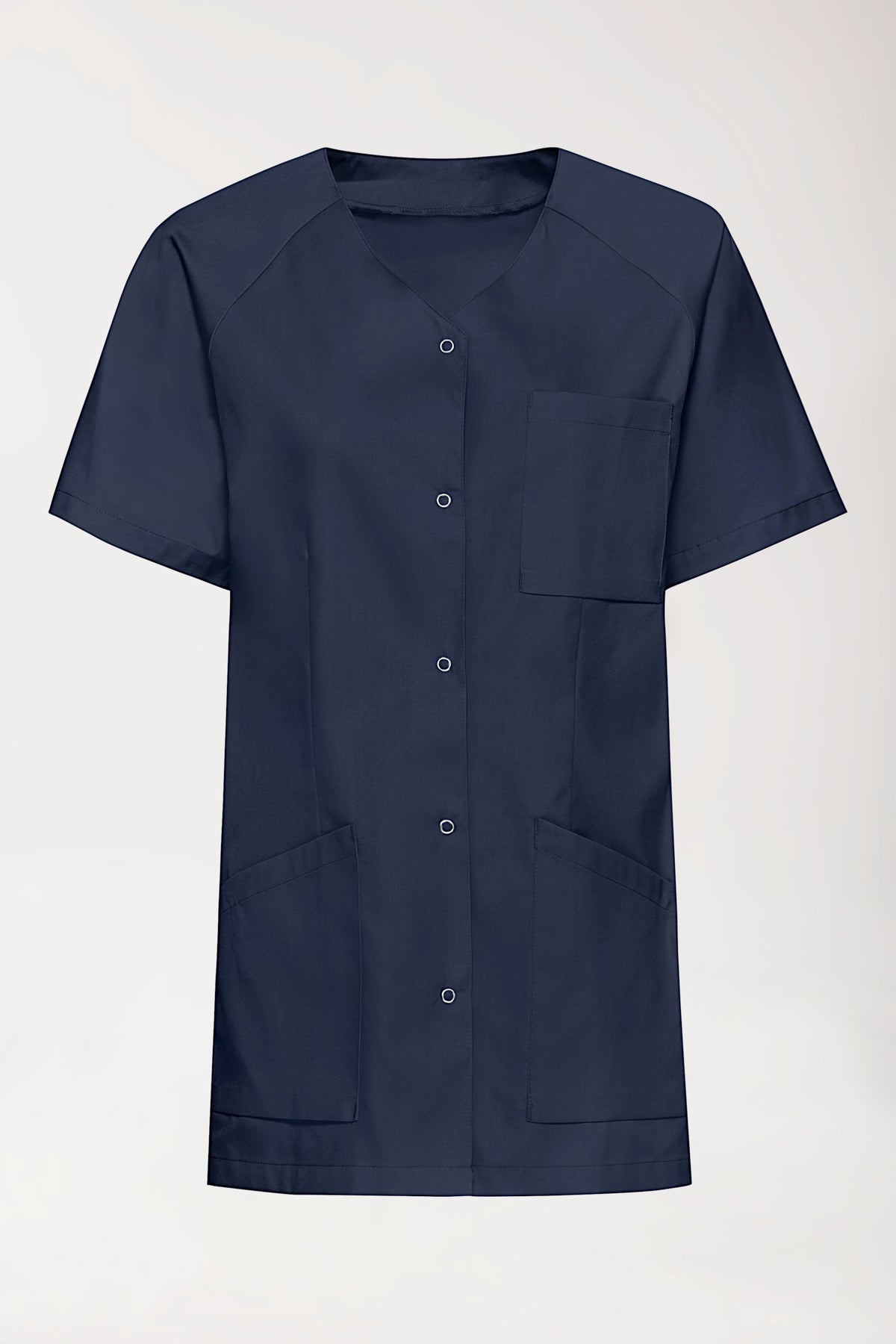 Kasack Damen - Druckknopfleiste navy, Vorderansicht