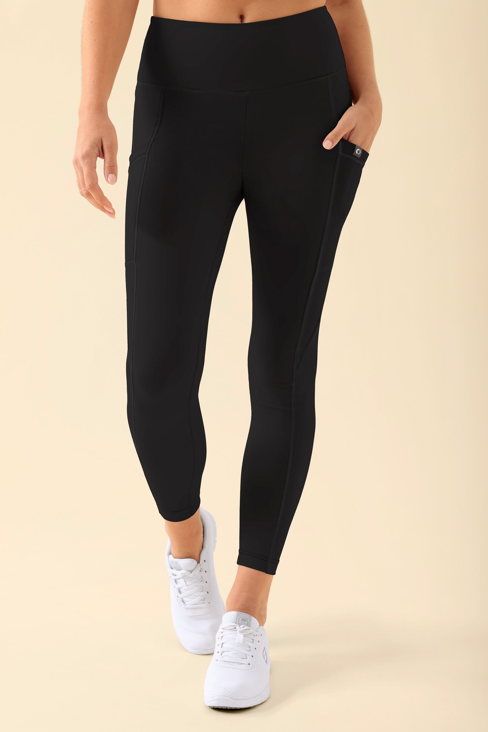 KAERE Leggings Damen - super elastisch schwarz, Vorderansicht
