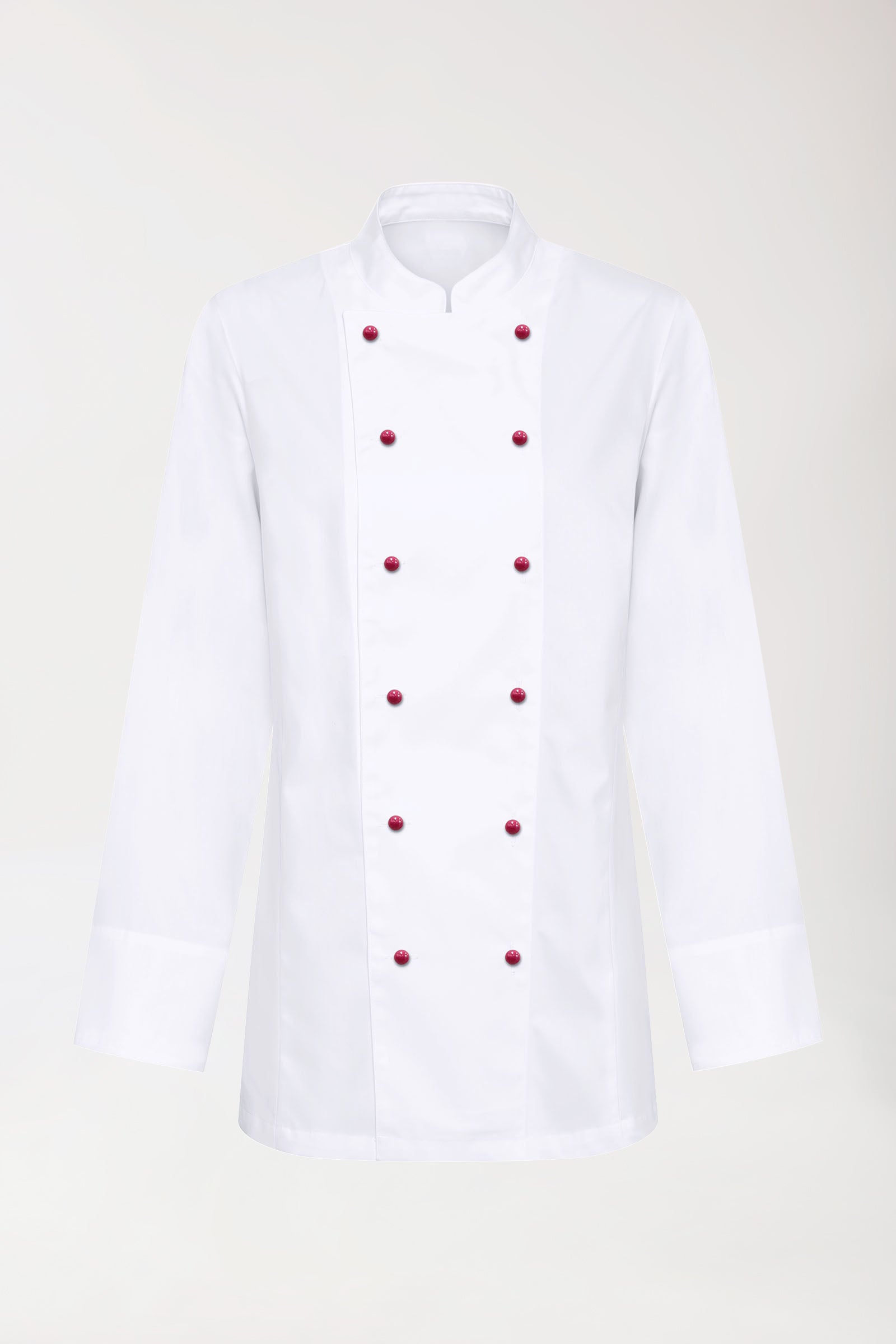 Gastro Kochjacke Damen aus Baumwolle - 1/1 Arm weiß, Vorderansicht