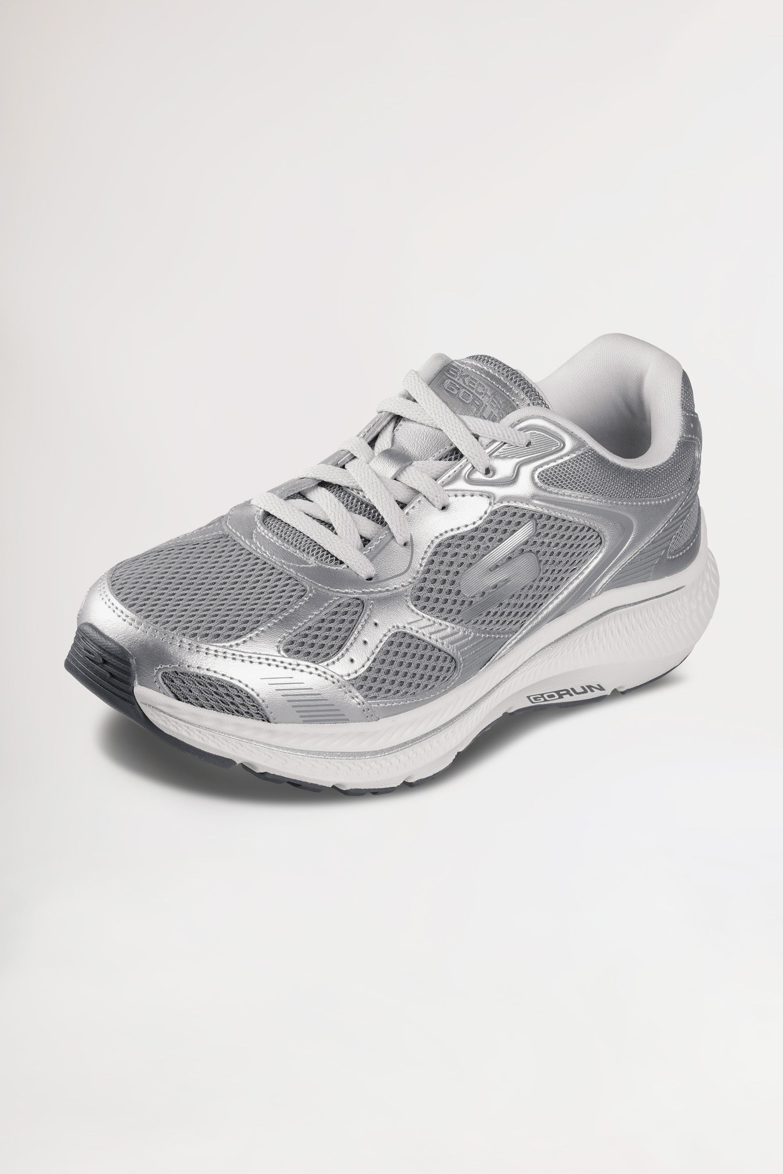 Damen Sneaker-SKECHERS-silber/weiß, Vorderansicht