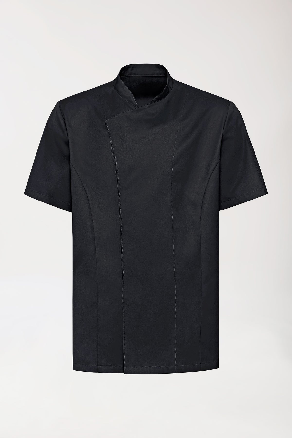 Gastro Kochjacke Herren - 1/2 Arm schwarz, Vorderansicht