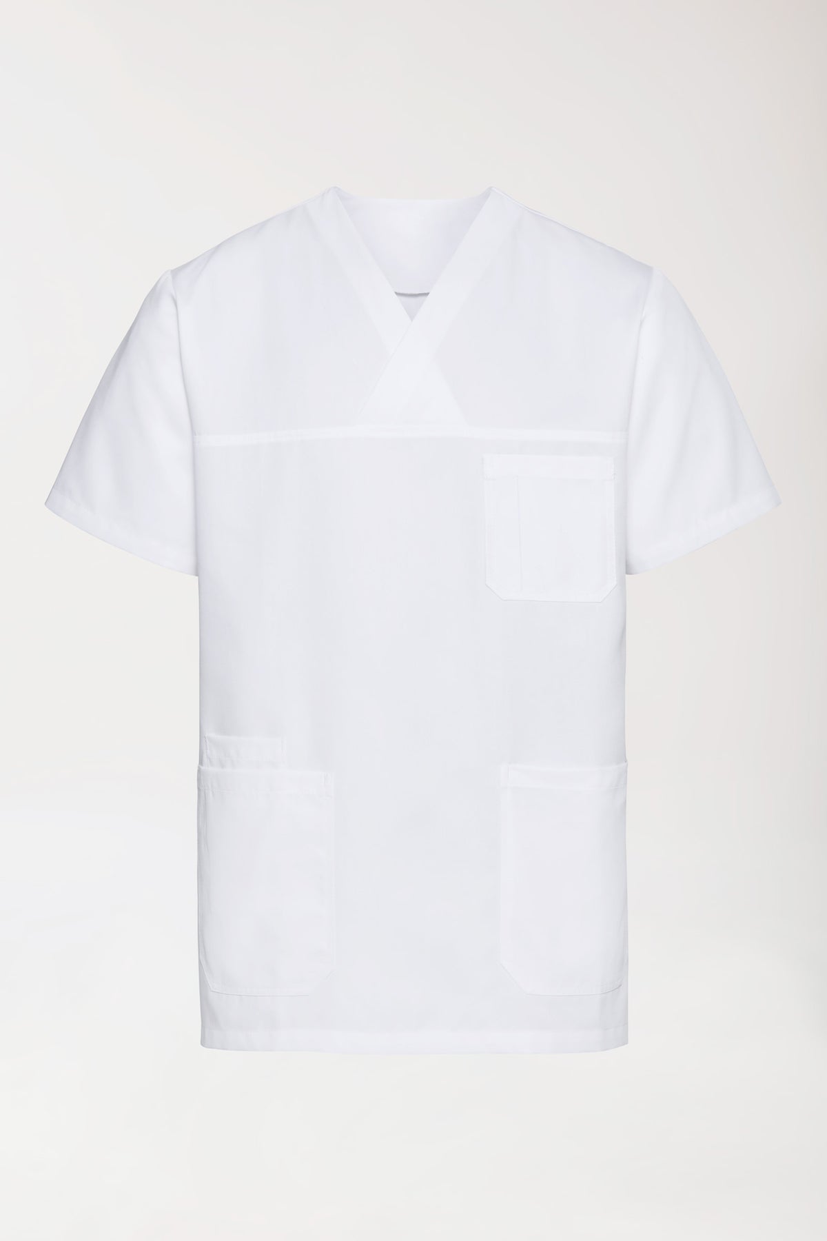 TENCEL™ Schlupfkasack Herren - V-Ausschnitt weiß, Vorderansicht