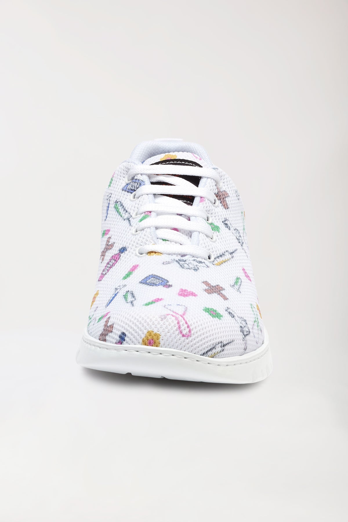 Unisex Berufsschuh weiß/bunt, Vorderansicht