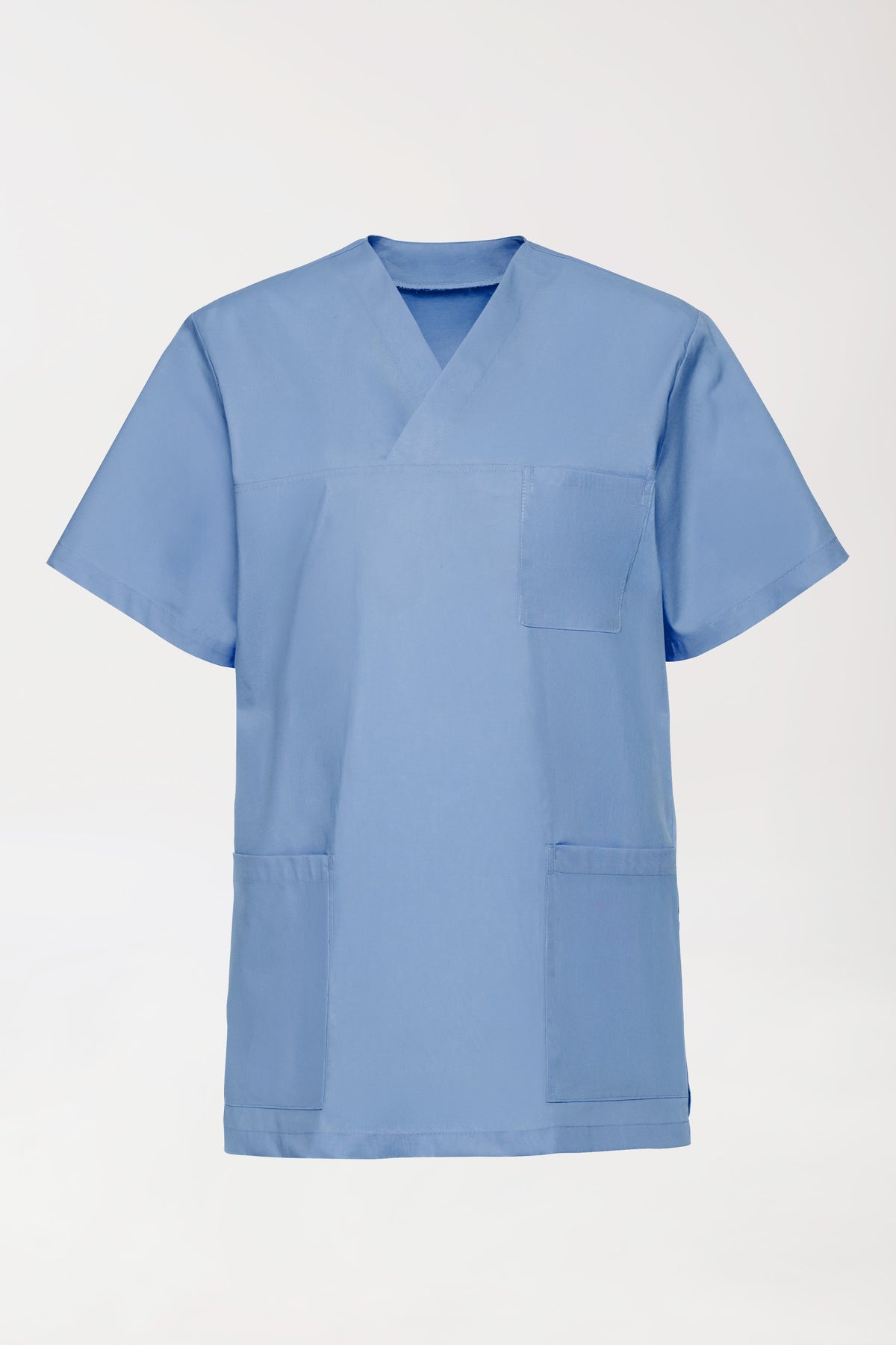 Stretch Schlupfkasack Unisex - V-Ausschnitt himmelblau, Vorderansicht