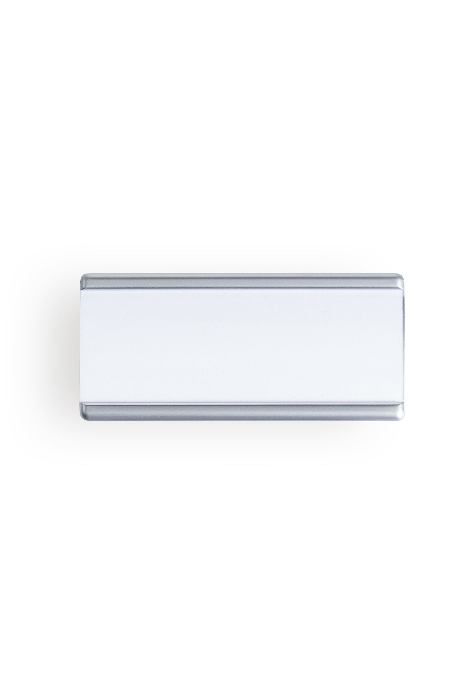Namensschild Magnet Silber Metallic 7x3 cm, Vorderansicht