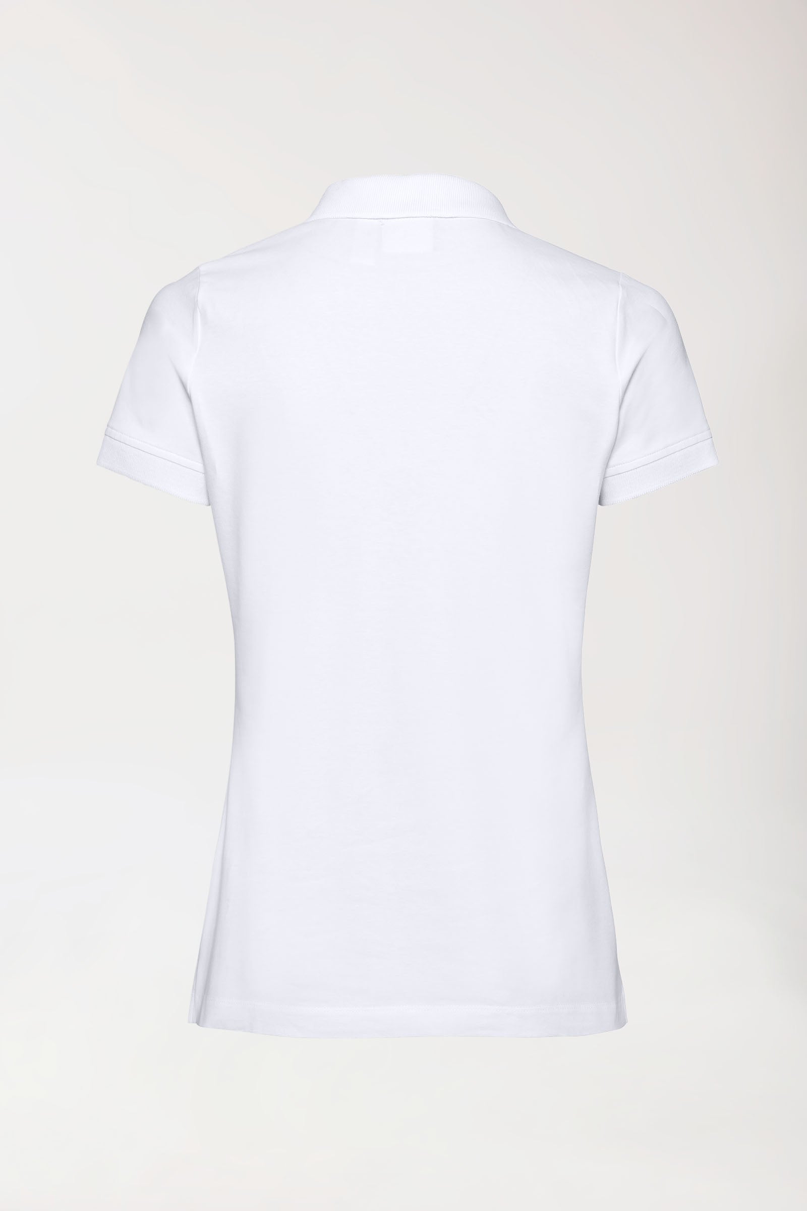 Stretch Shirt Damen - Polokragen - Knopfleiste weiß