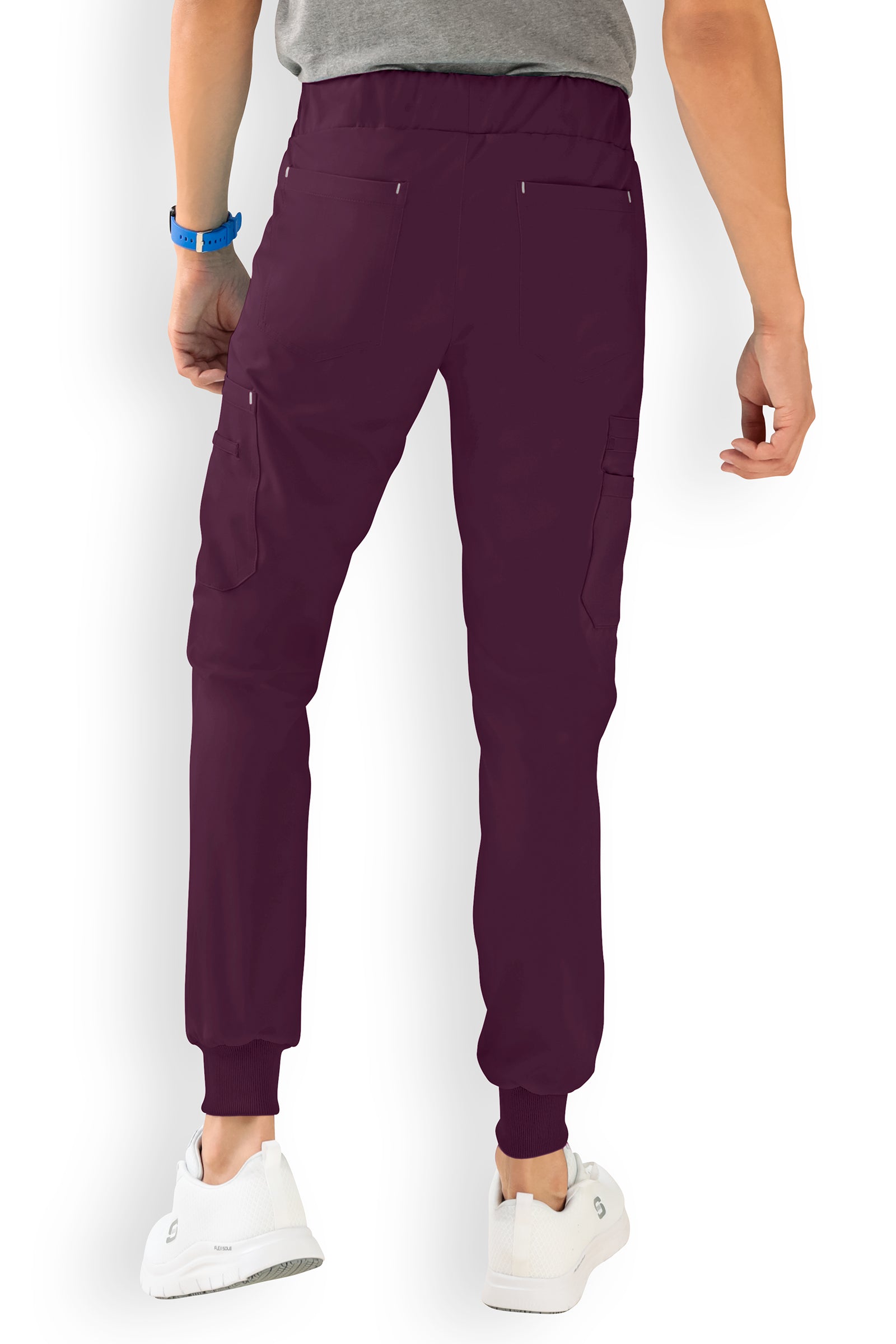 Stretchhose Herren - im Jogpants Style dark pflaume, Rückansicht 