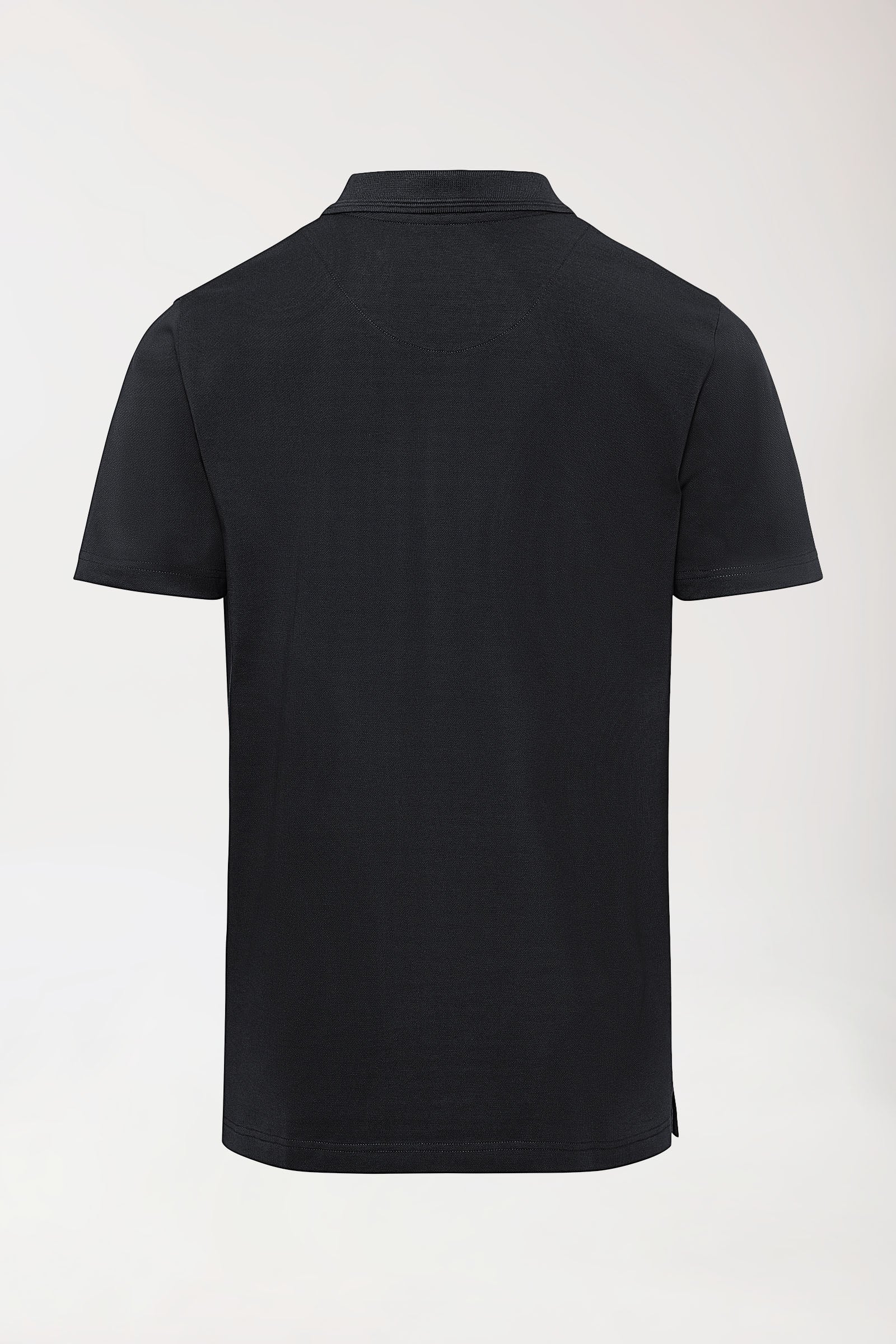 COMFY FLEX Stretch Shirt Herren - Polokragen schwarz, Rückansicht 