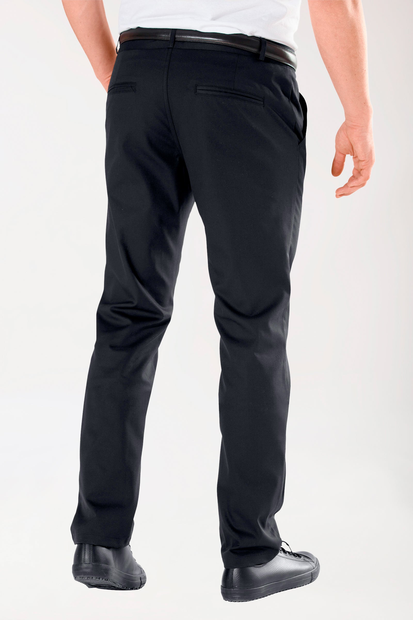 Gastro Stretch Hose Herren - Chino Style schwarz, Rückansicht 