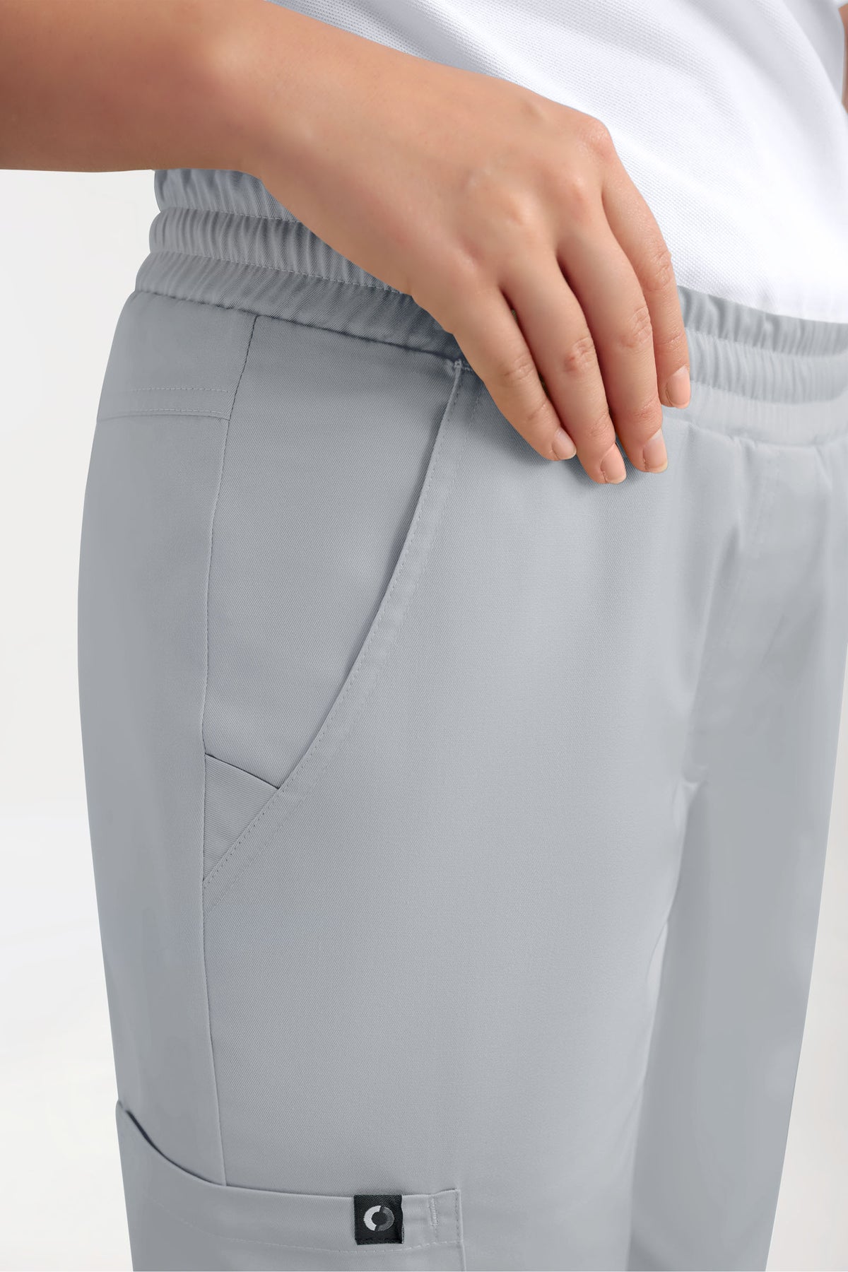 GREEN Stretch Hose Damen - Jogpants Style perlgrau
