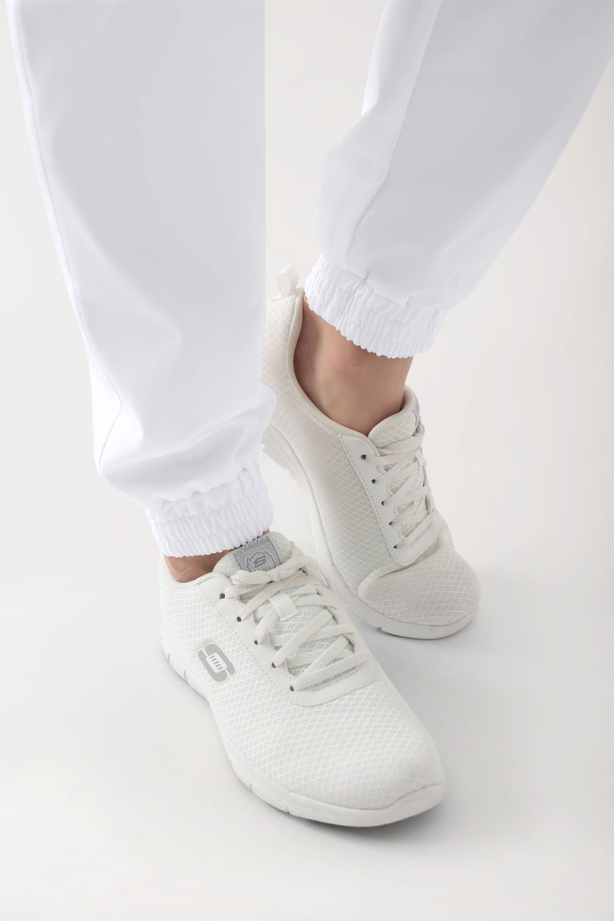 GREEN Stretch Hose Damen - Jogpants Style weiß