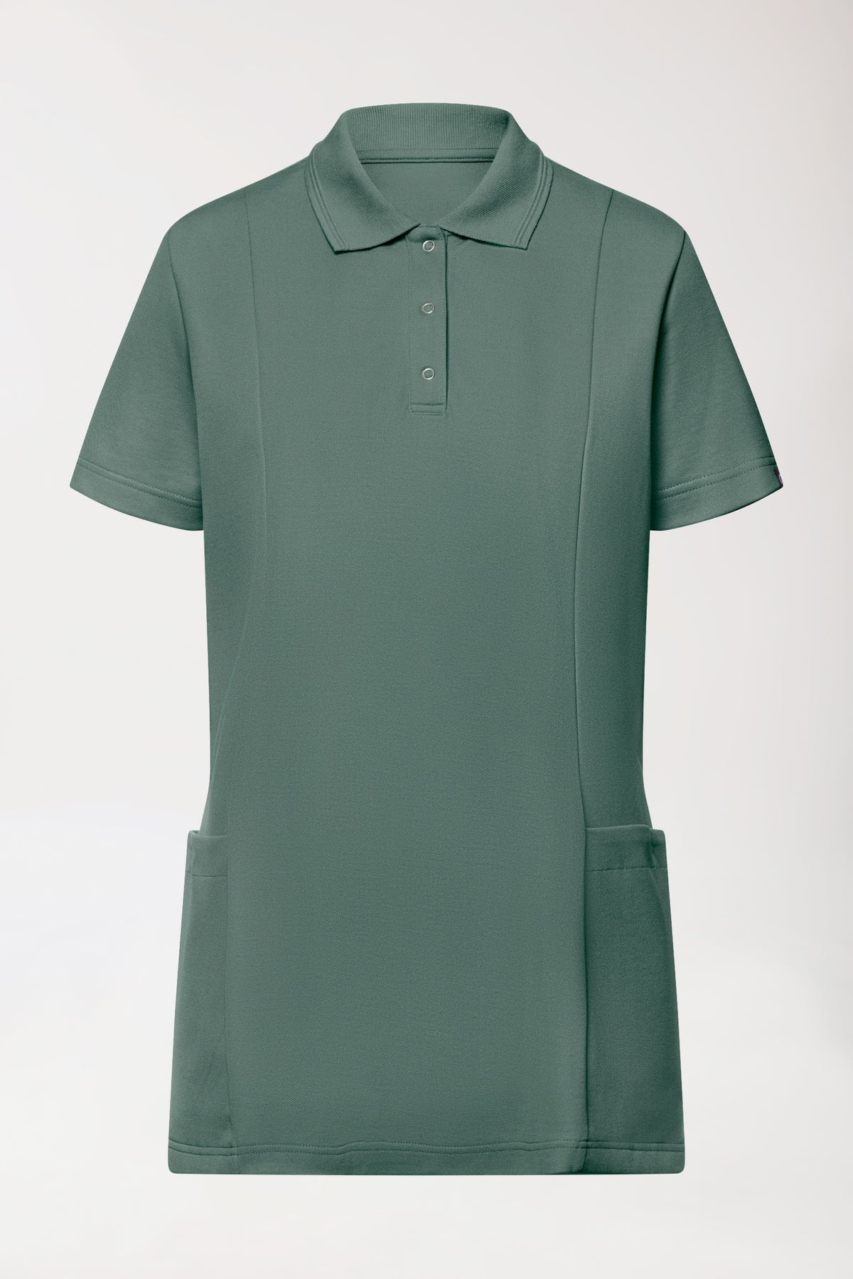 COMFY FLEX Stretch Schlupfkasack Damen - Polokragen dunkelgrün