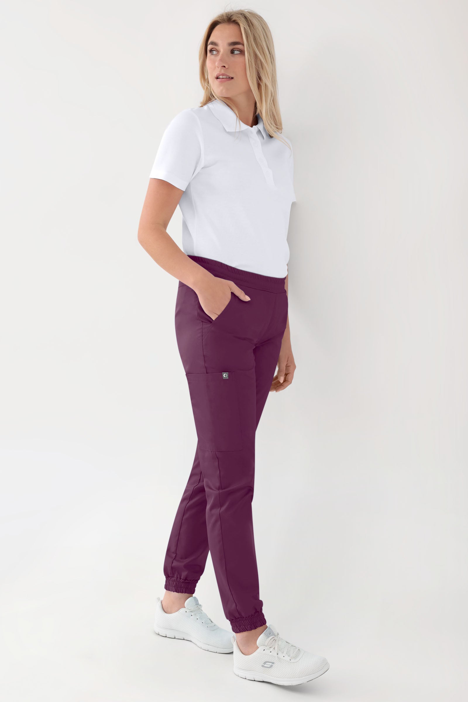 GREEN Stretch Hose Damen - Jogpants Style pflaume