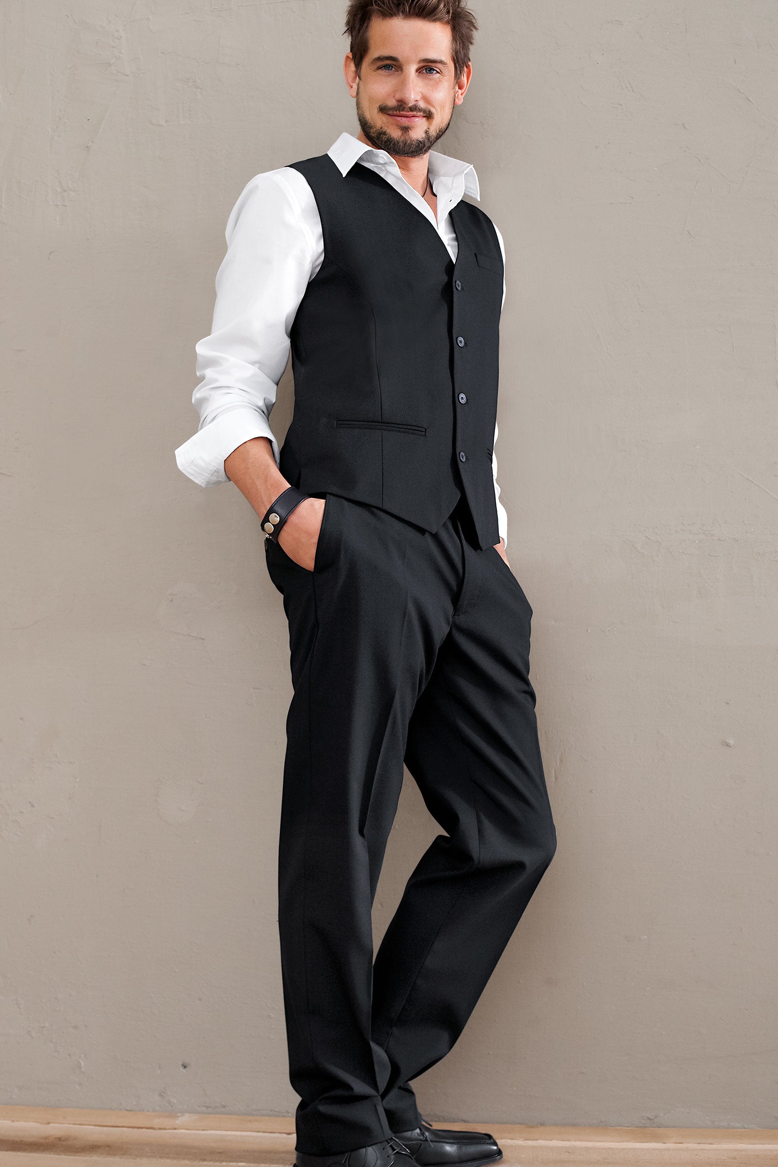 Businesshose für Herren Stretch Schwarz