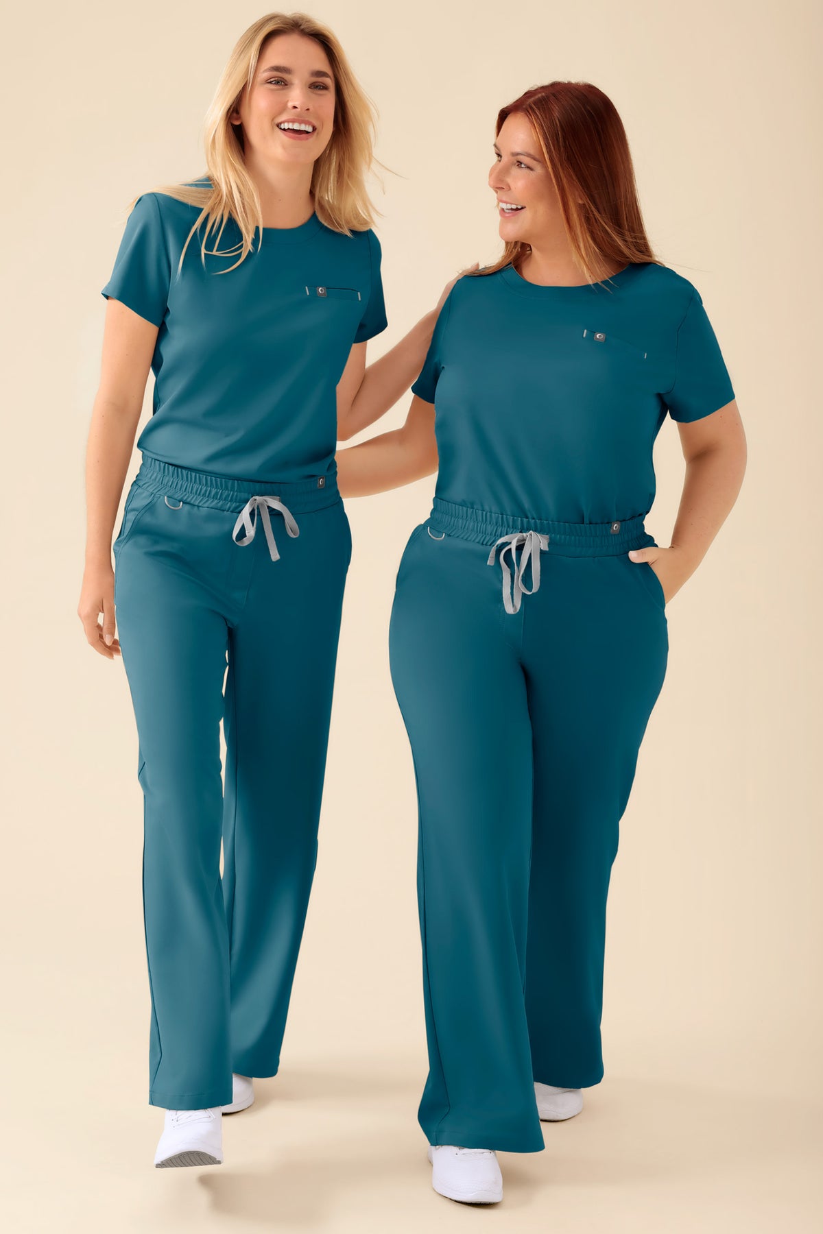KAERE Hose Damen - weites Bein petrol, Vorderansicht 