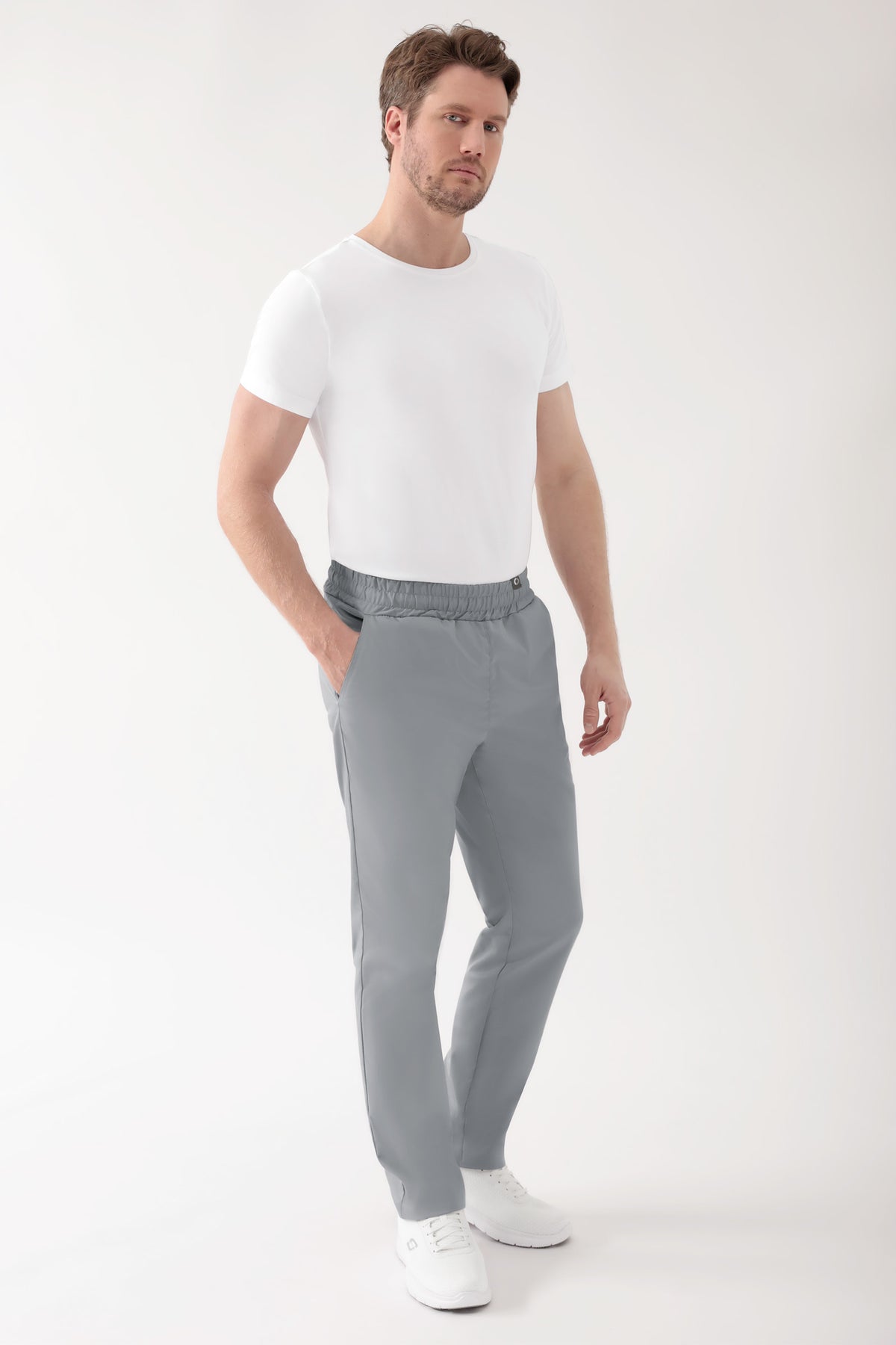 CORE Hose Unisex - hoher Bund grau, Vorderansicht 