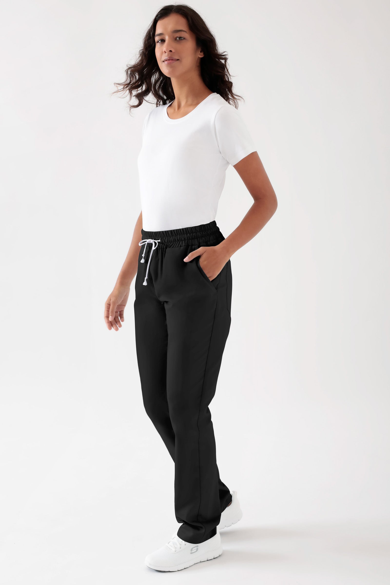 TENCEL™ Hose Unisex - Rundumgummibund schwarz, Vorderansicht 