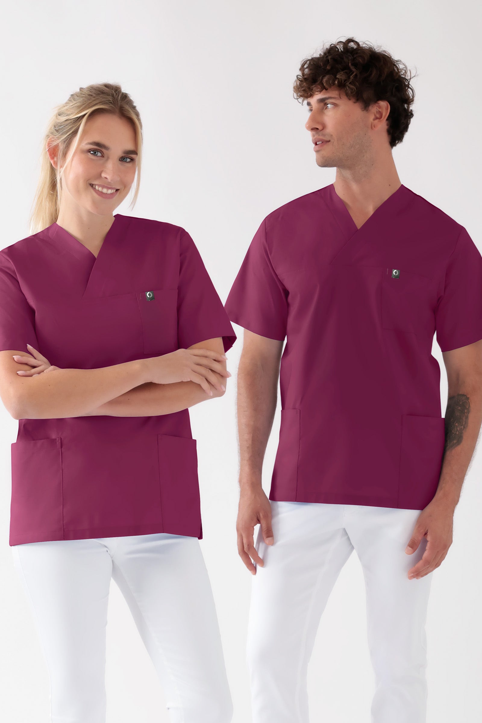 Baumwolle Schlupfkasack Unisex - Doppelpack berry, Vorderansicht 