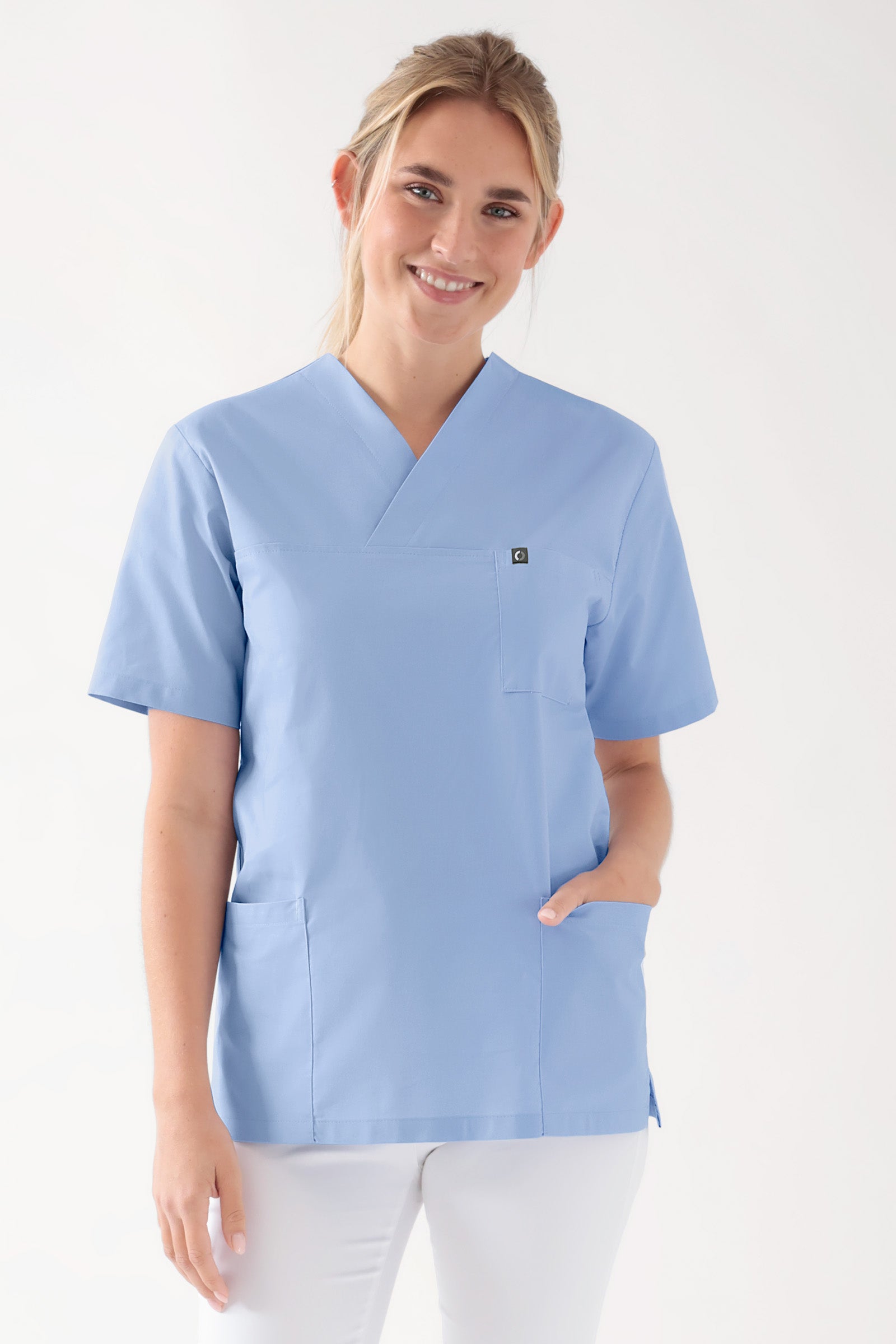Baumwolle Schlupfkasack Unisex - Doppelpack light blue, Vorderansicht 