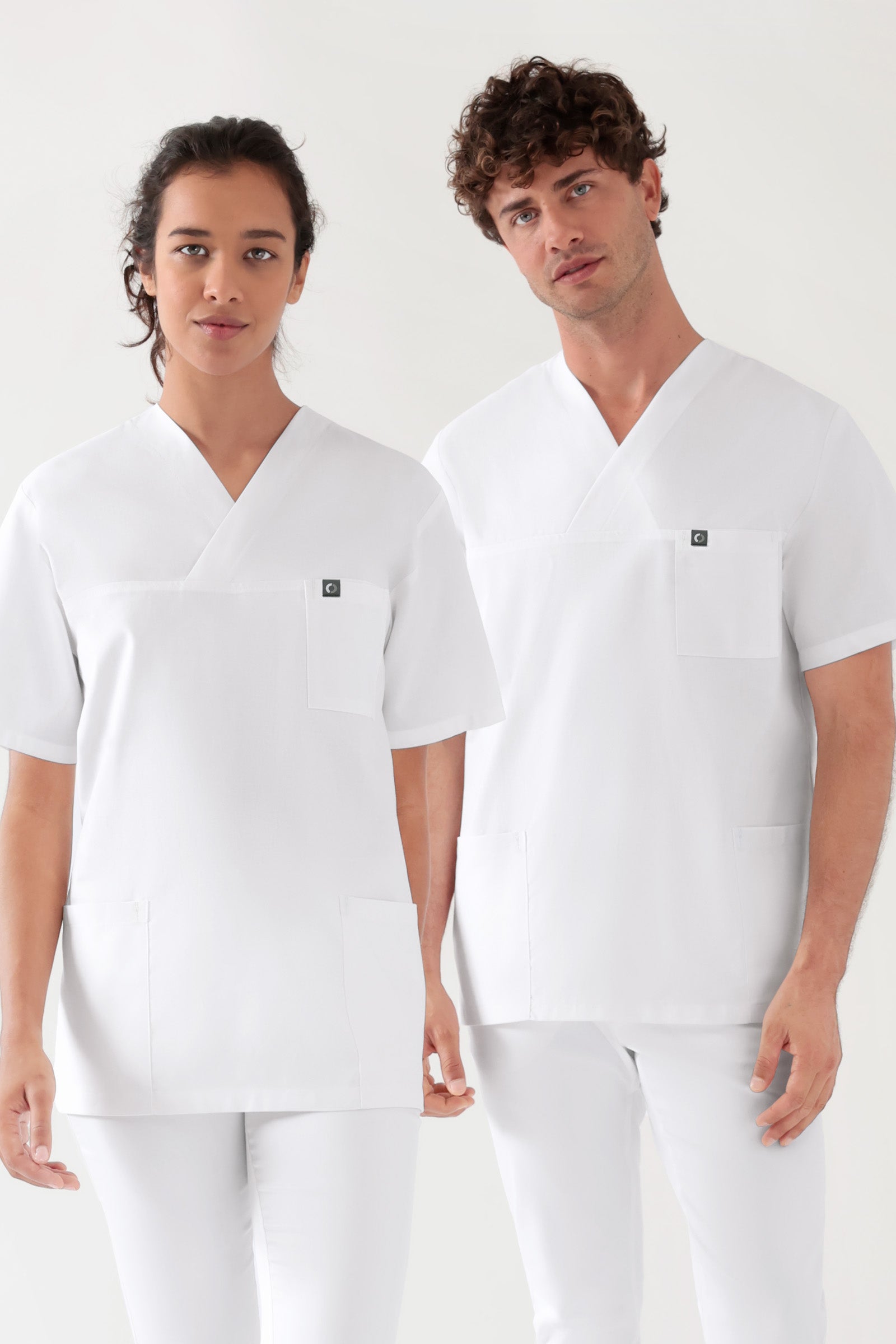 Baumwolle Schlupfkasack Unisex - Doppelpack weiß, Vorderansicht 