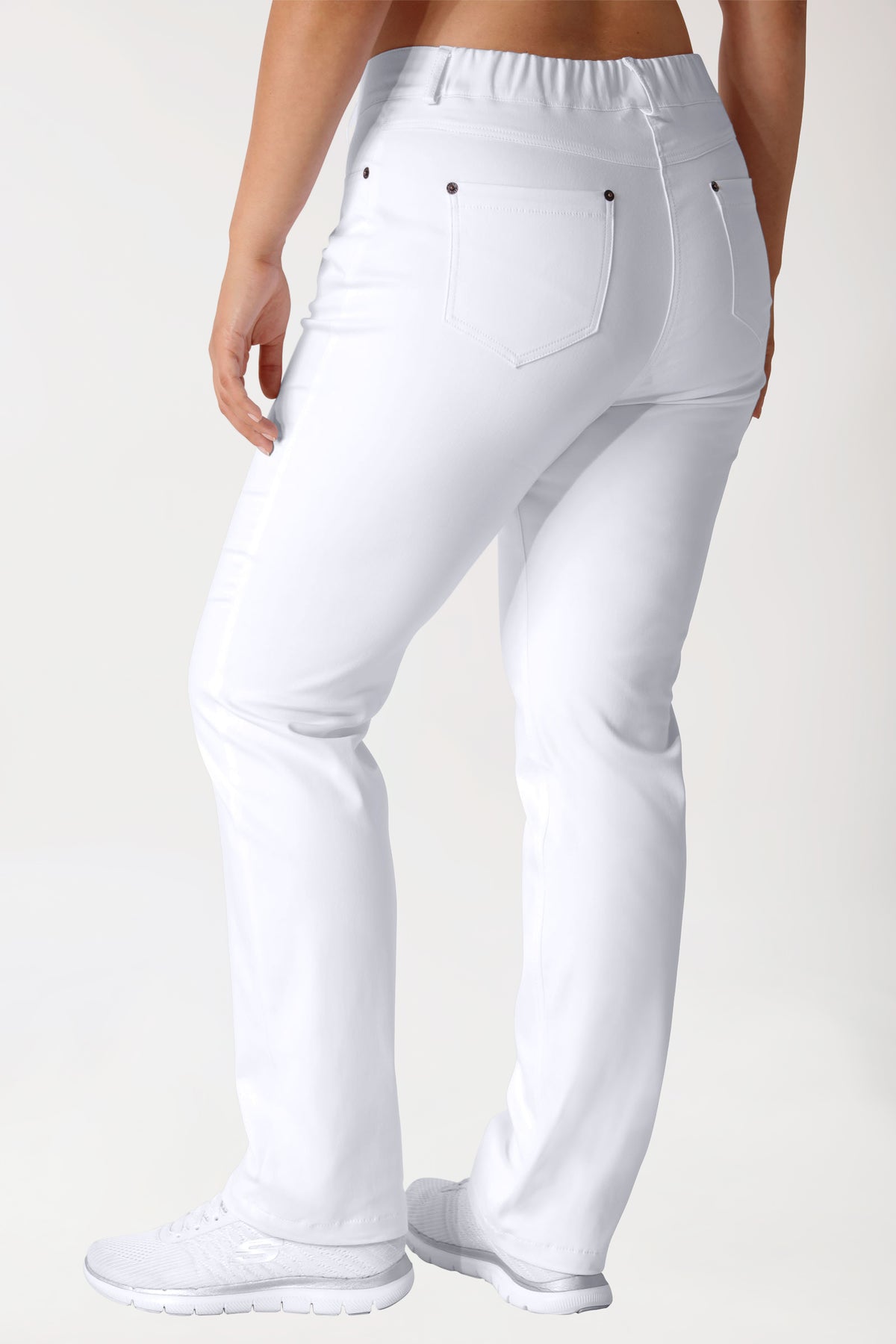 Curved Hose COMFY FLEX - 5-Pocket weiß