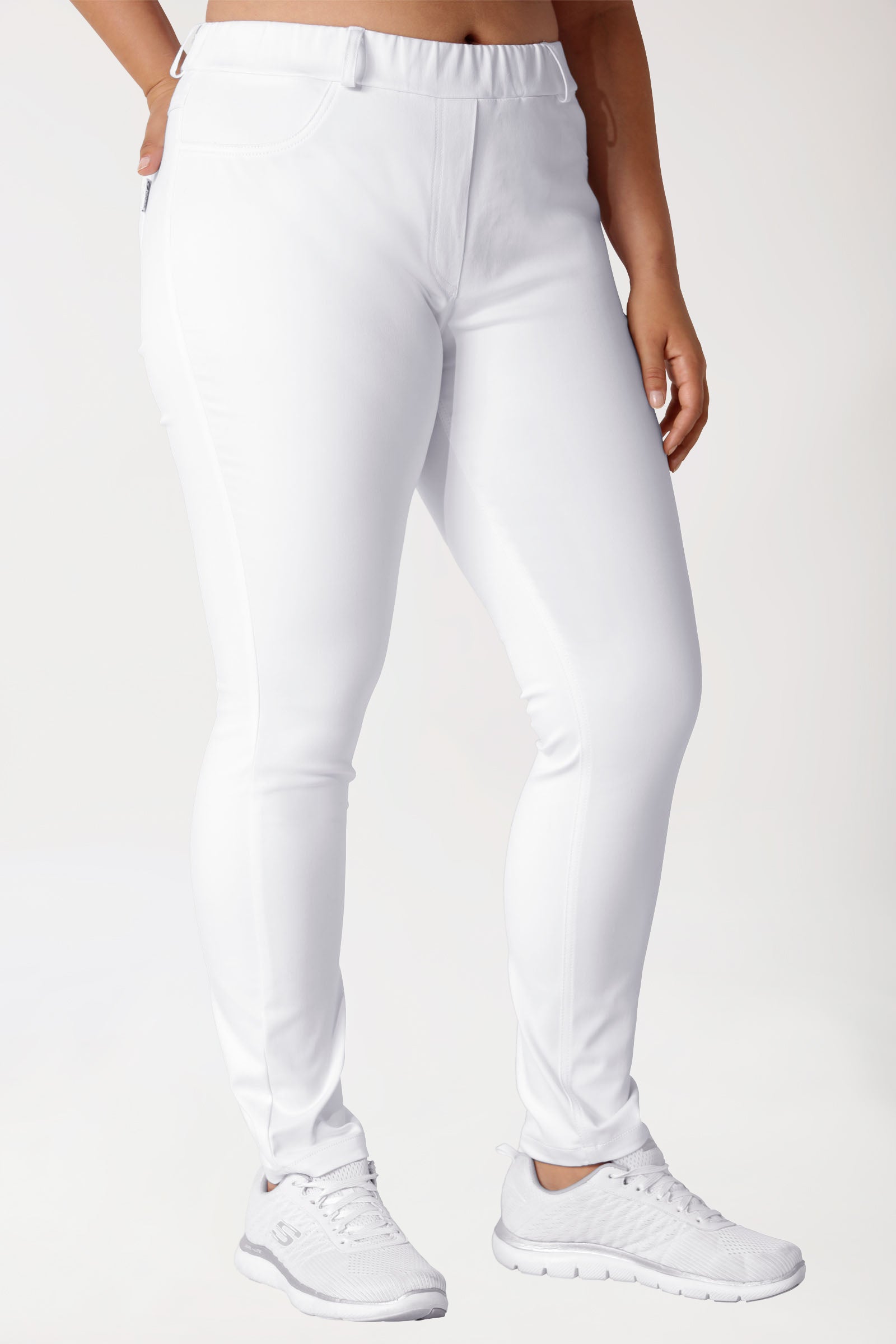 Curved Leggings COMFY FLEX - elastischer Rundumgummibund weiß