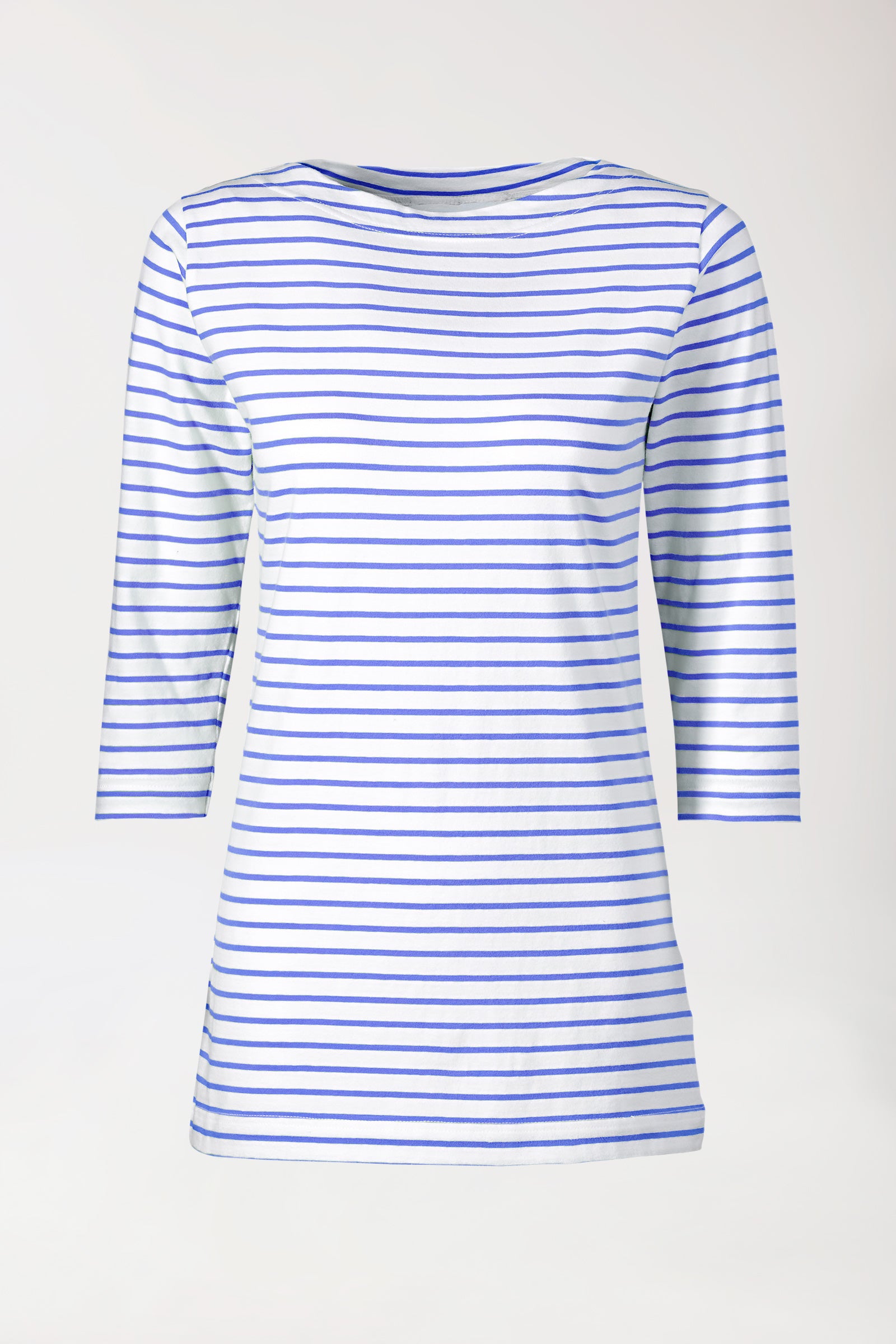 Longshirt Damen - 3/4 Arm blau/weiß