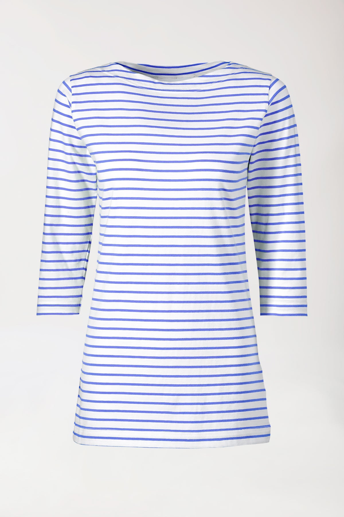 Longshirt Damen - 3/4 Arm blau/weiß, Vorderansicht 