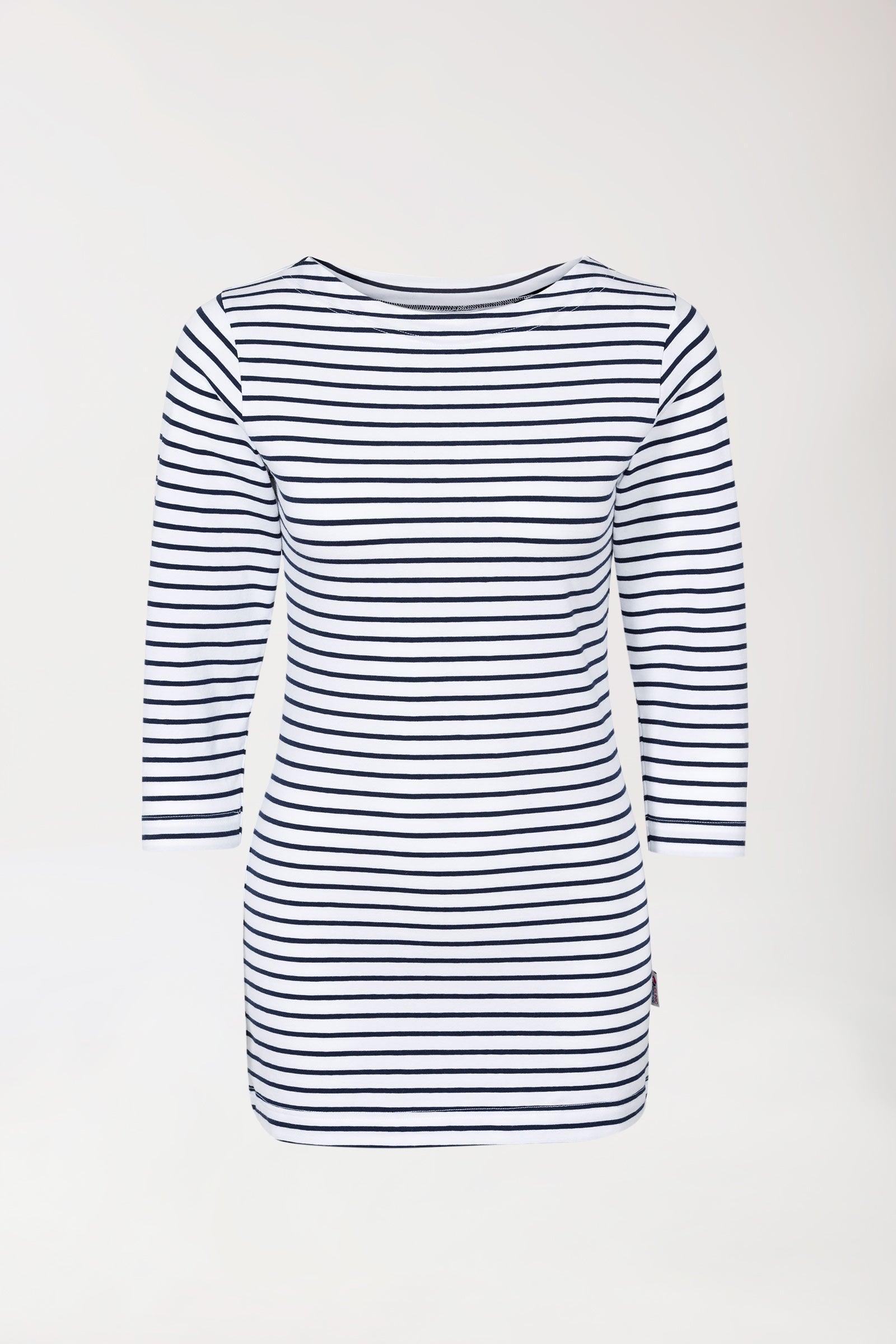 Longshirt Damen - 3/4 Arm weiß/navy