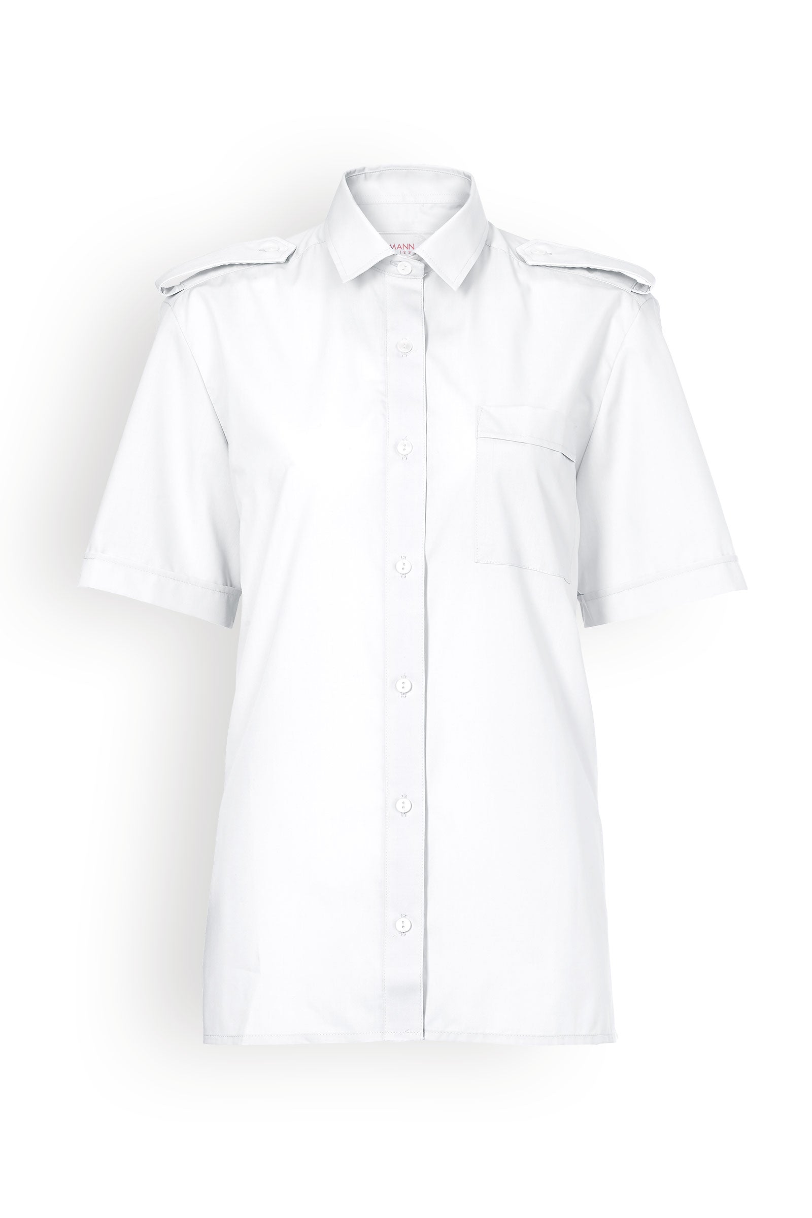 Pilotenbluse Kurzarm Weiß