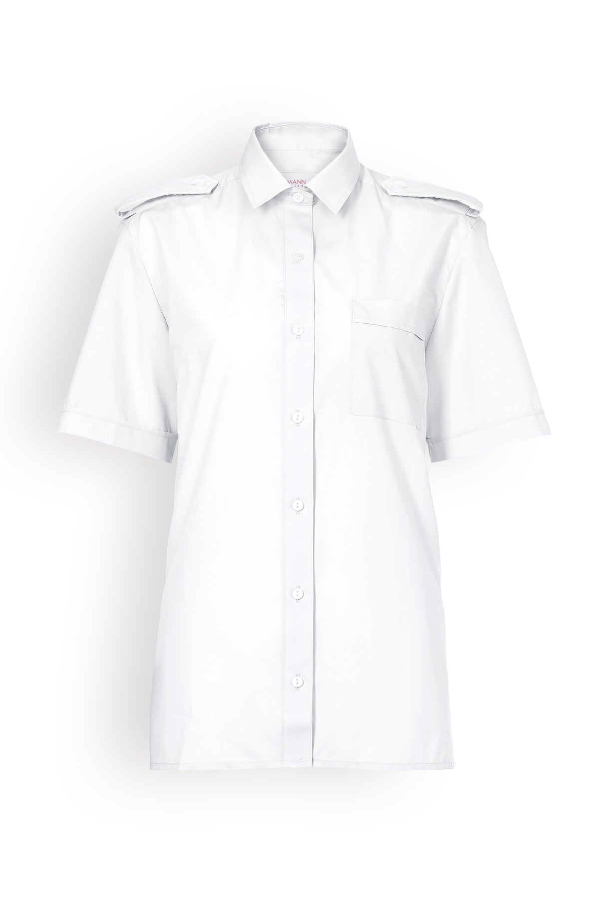 Pilotenbluse Kurzarm Weiß