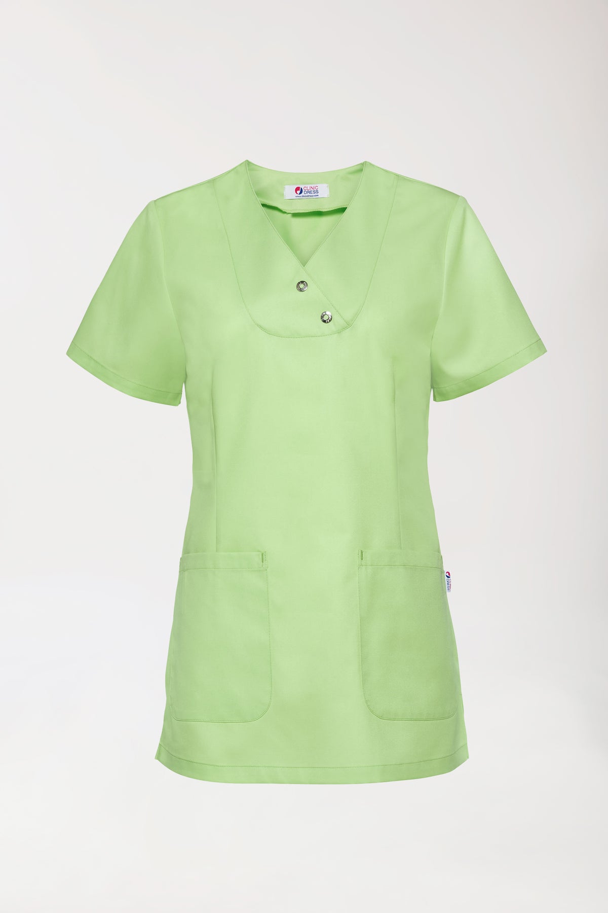 GREEN Schlupfkasack Damen - Druckknöpfe apfelgrün, Vorderansicht 