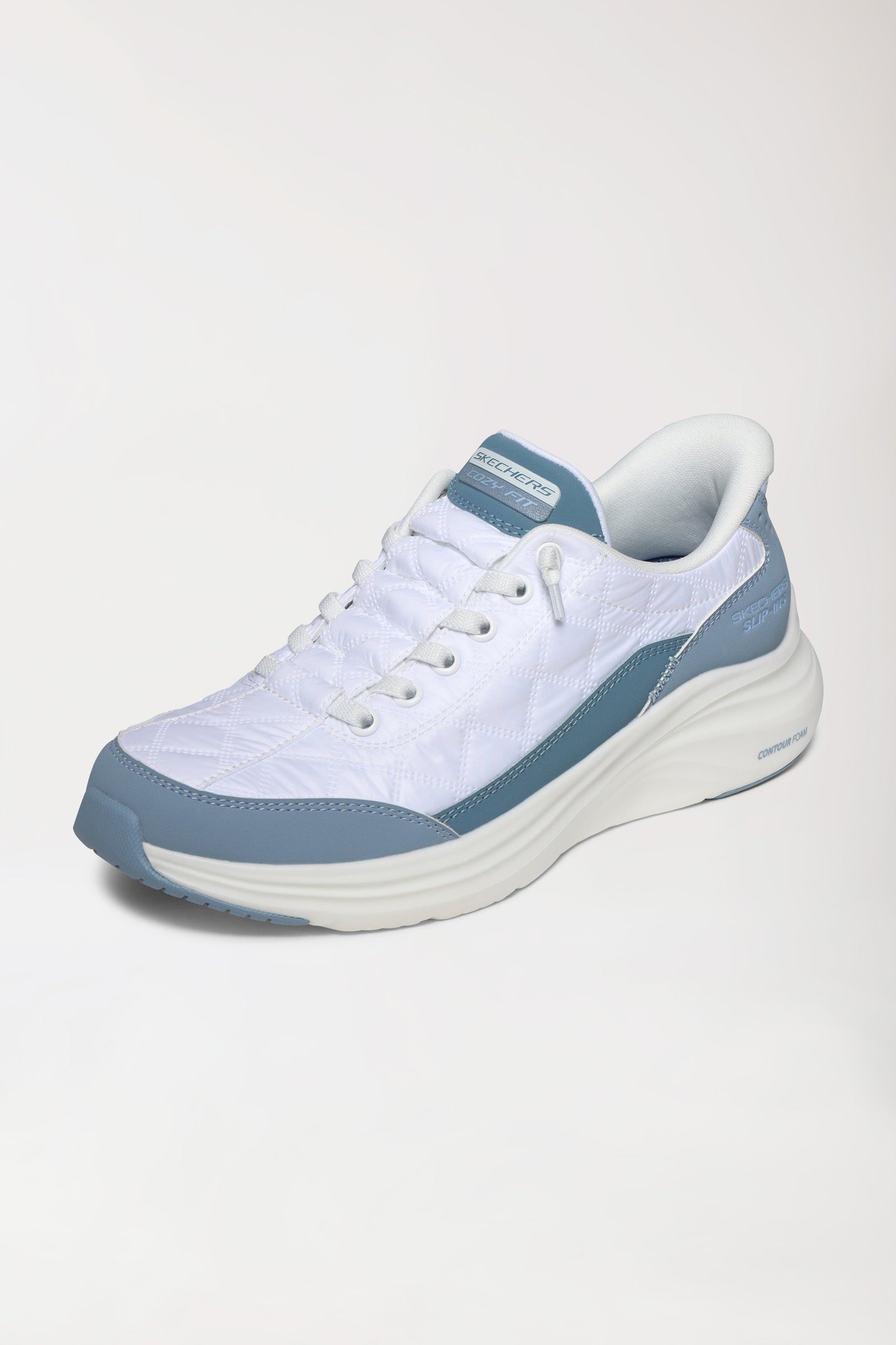 Damen Sneaker-SKECHERS Slip-ins-weiß/hellblau