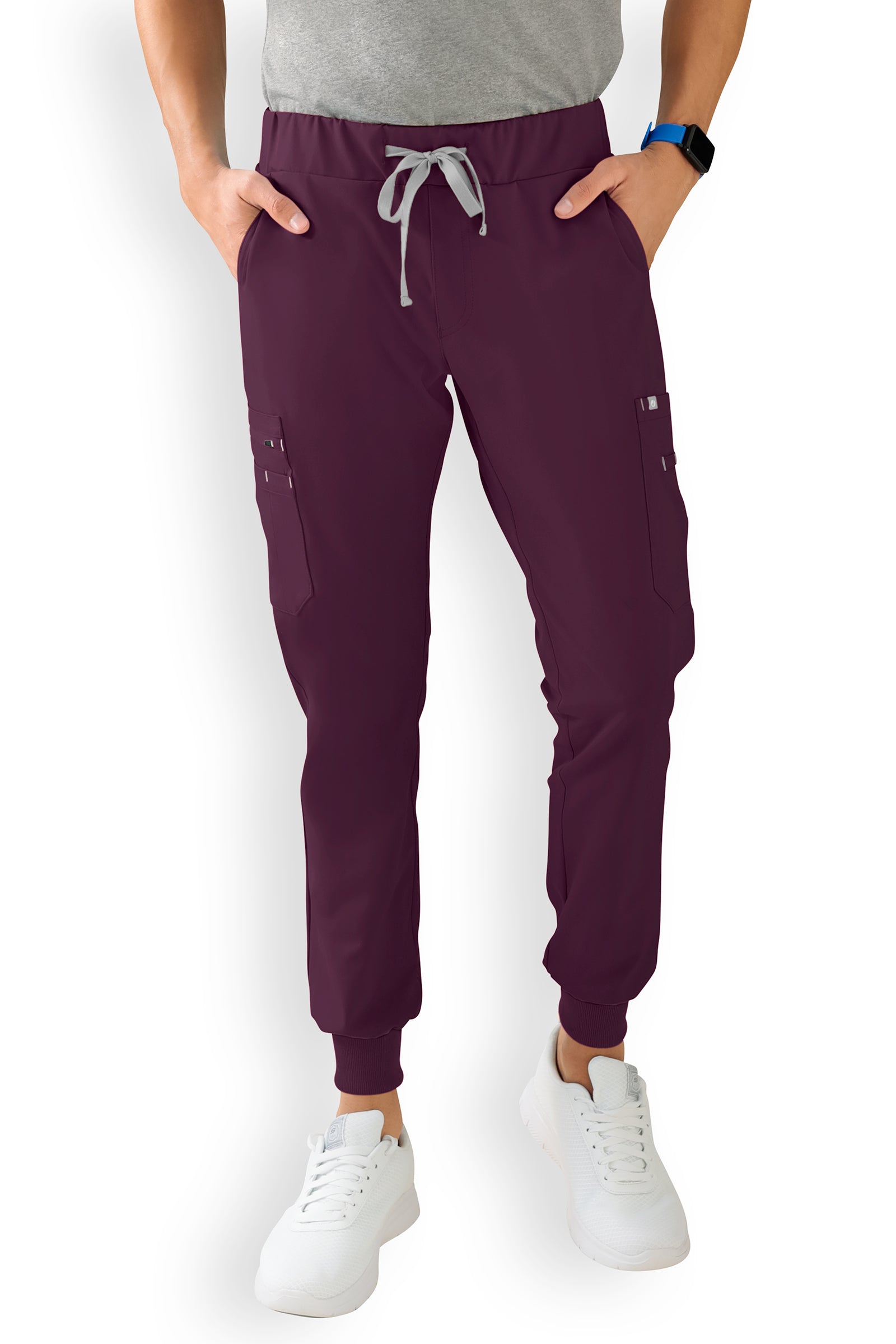 Stretchhose Herren - im Jogpants Style dark pflaume, Vorderansicht 