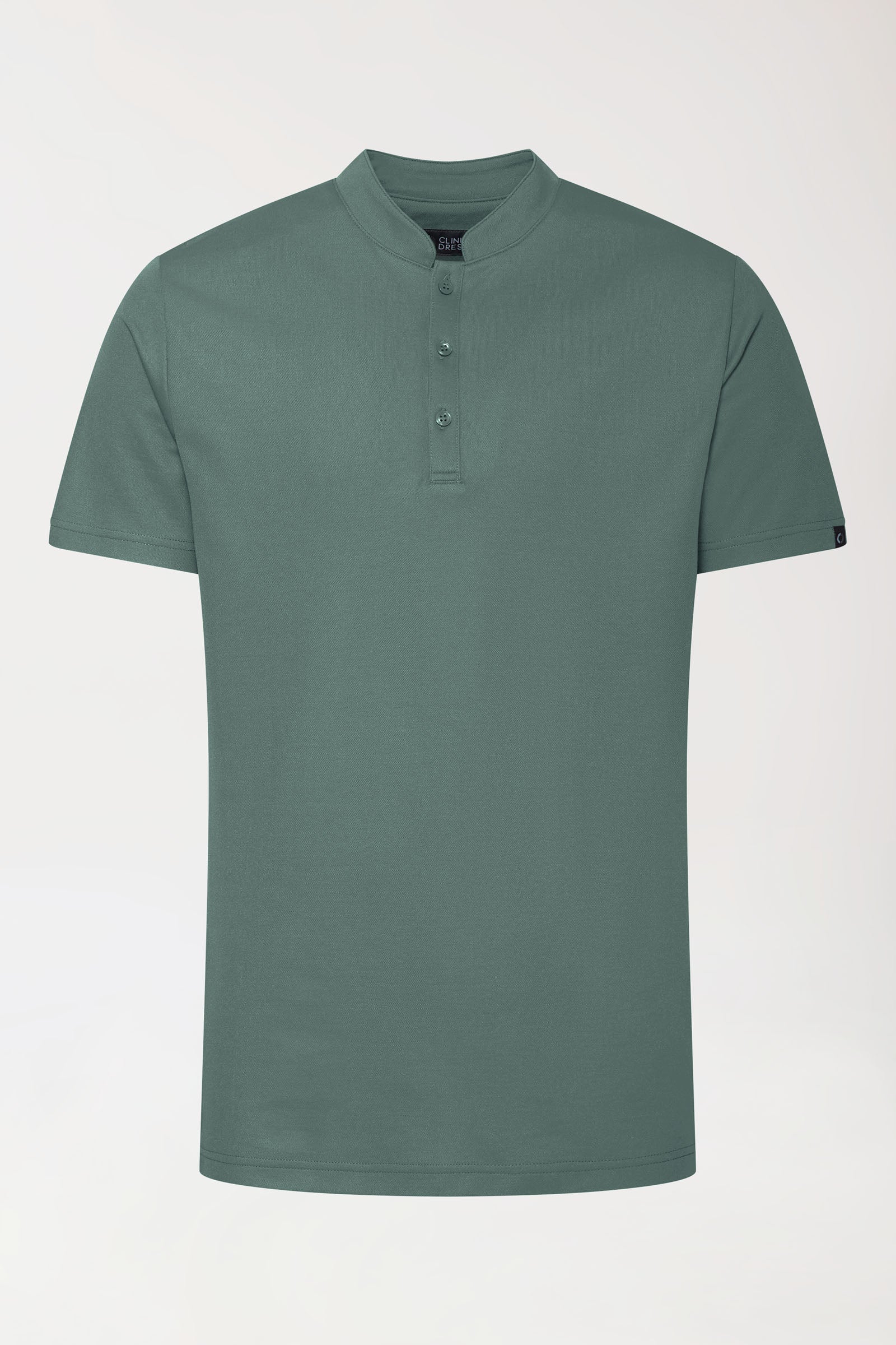 COMFY FLEX Stretch Shirt Herren - Stehkragen dunkelgrün