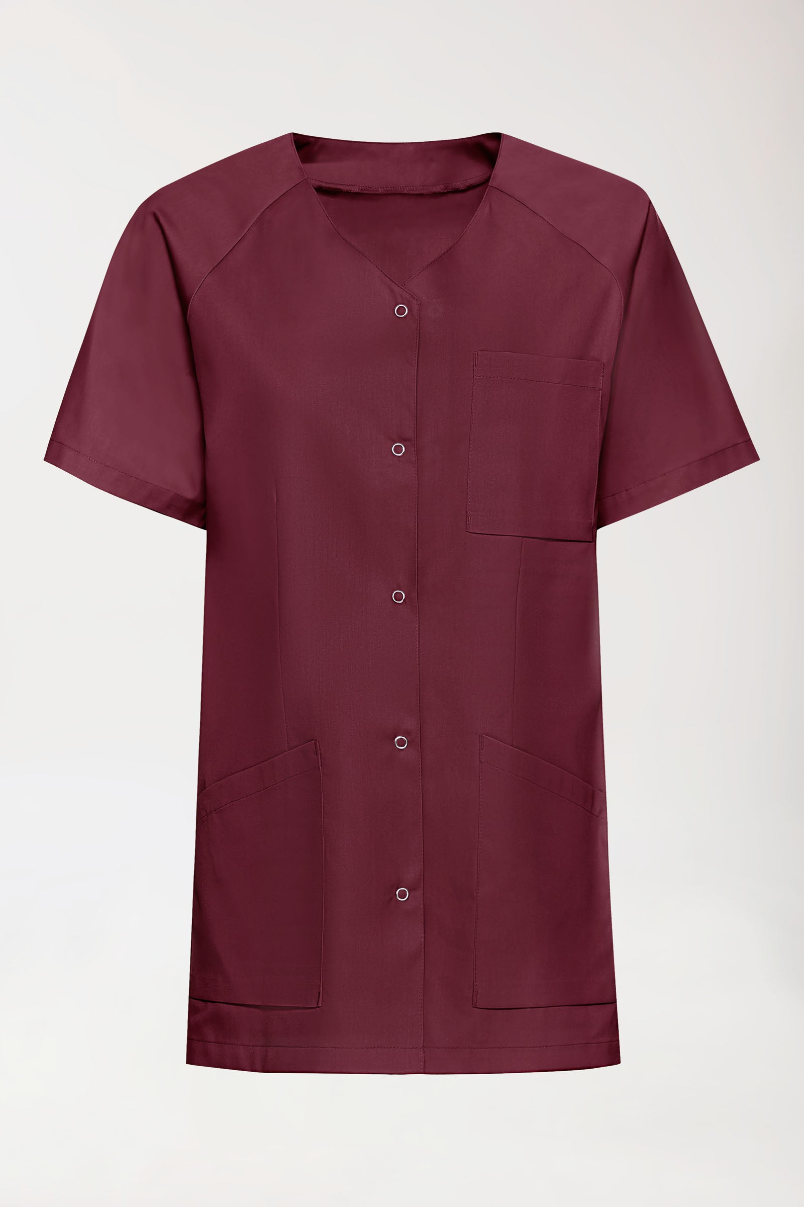 Kasack Damen - Druckknopfleiste bordeaux