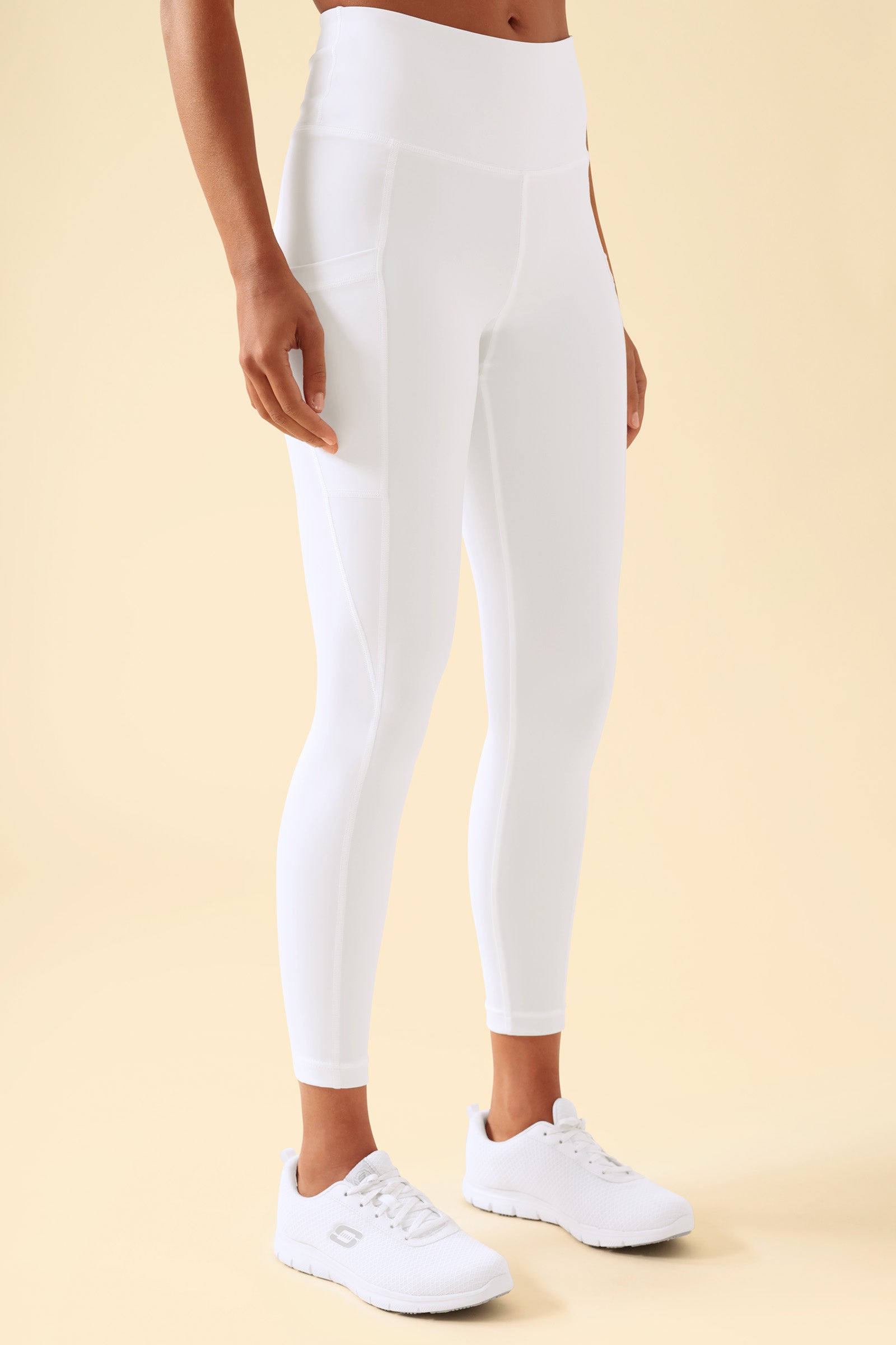 KAERE Leggings Damen - super elastisch weiß, Vorderansicht 