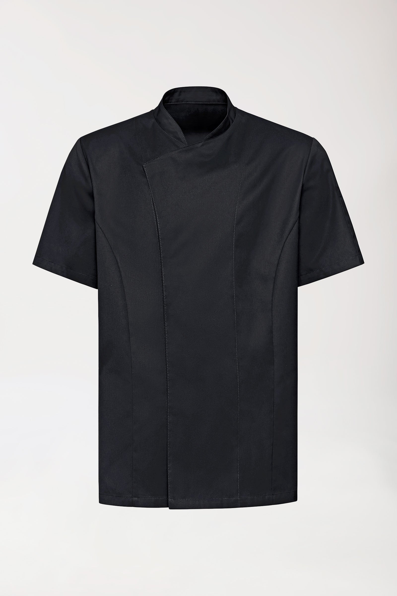 Gastro Kochjacke Herren - 1/2 Arm schwarz, Vorderansicht 