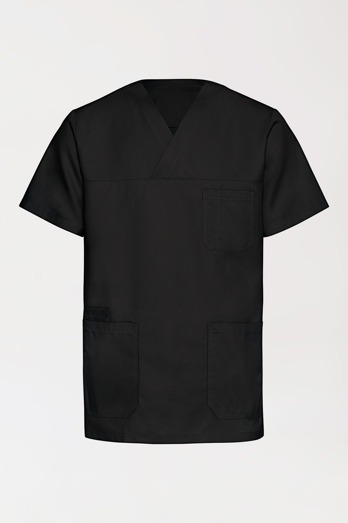 TENCEL™ Schlupfkasack Herren - V-Ausschnitt schwarz, Vorderansicht 
